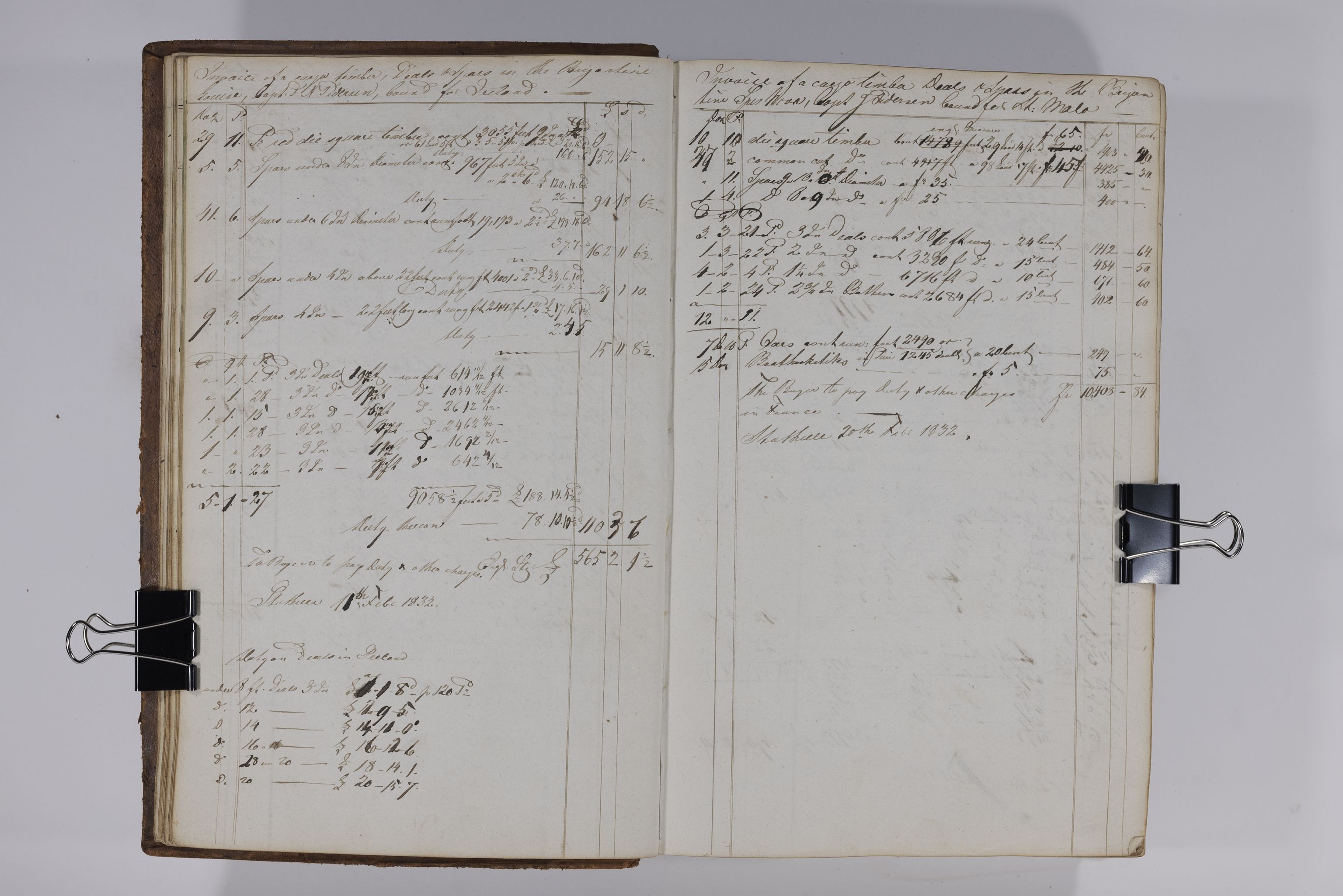 , Priscourant-tømmerpriser, 1834-38, 1834-1838, p. 30