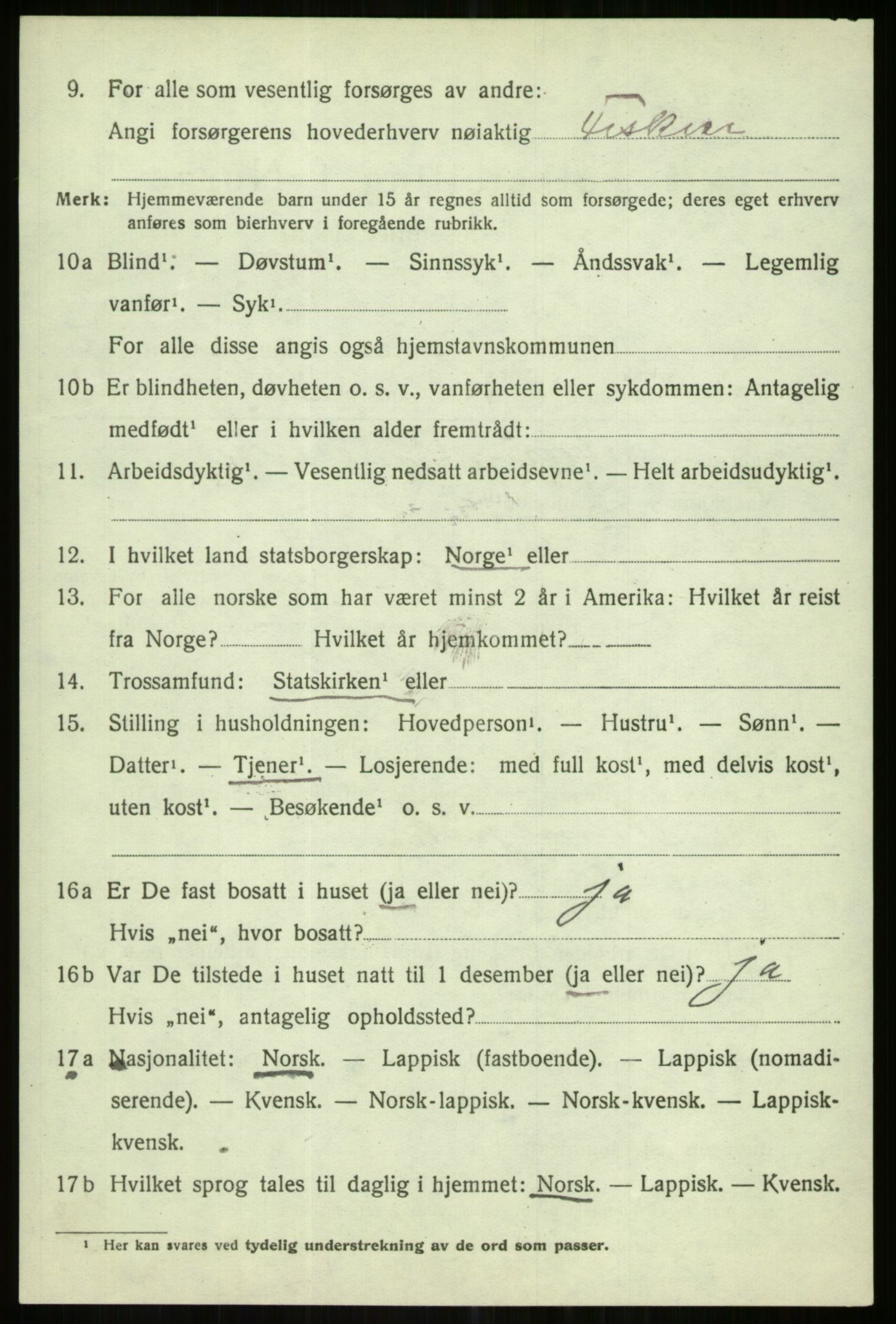 SATØ, 1920 census for Karlsøy, 1920, p. 2669