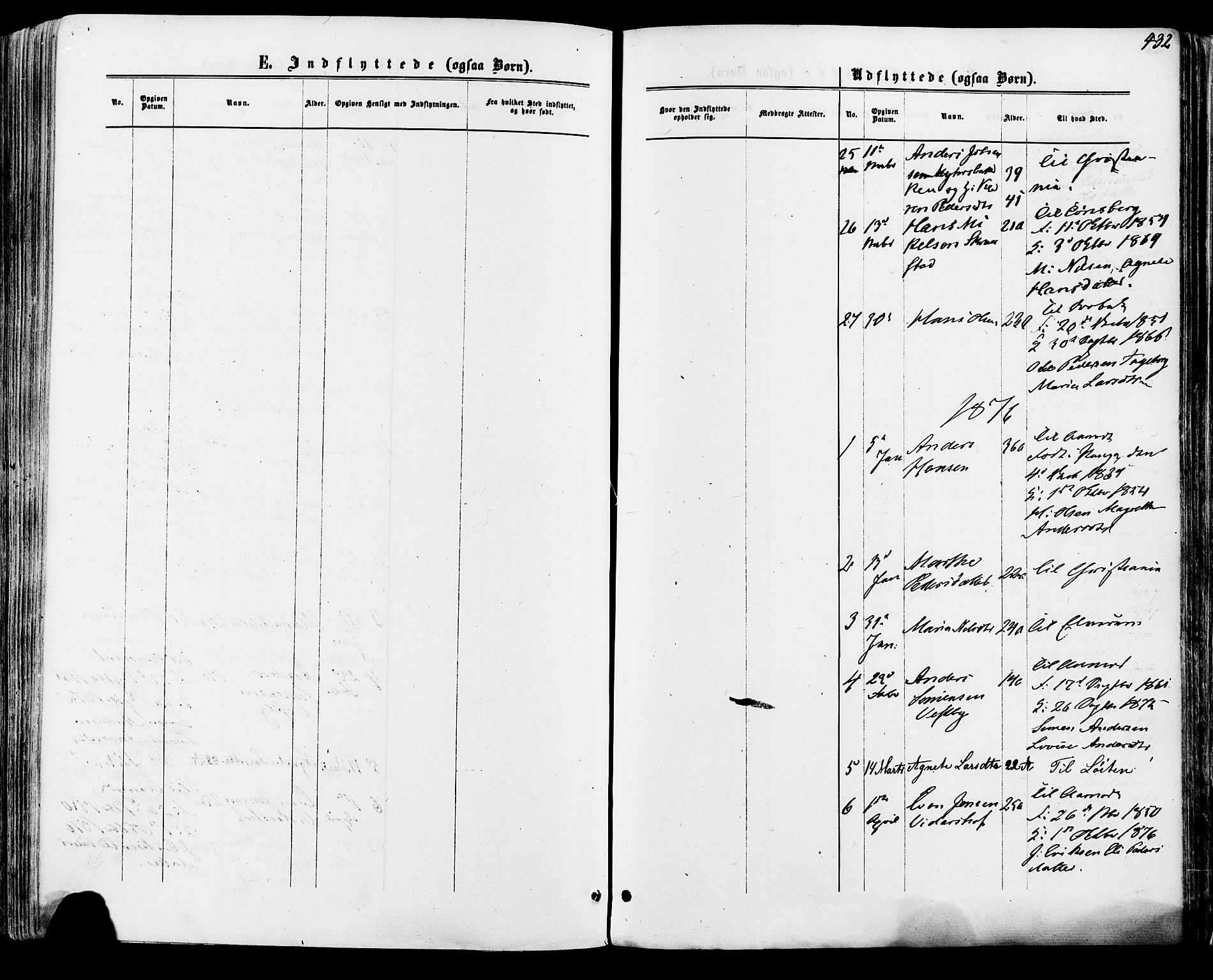 Vang prestekontor, Hedmark, SAH/PREST-008/H/Ha/Haa/L0015: Parish register (official) no. 15, 1871-1885, p. 432