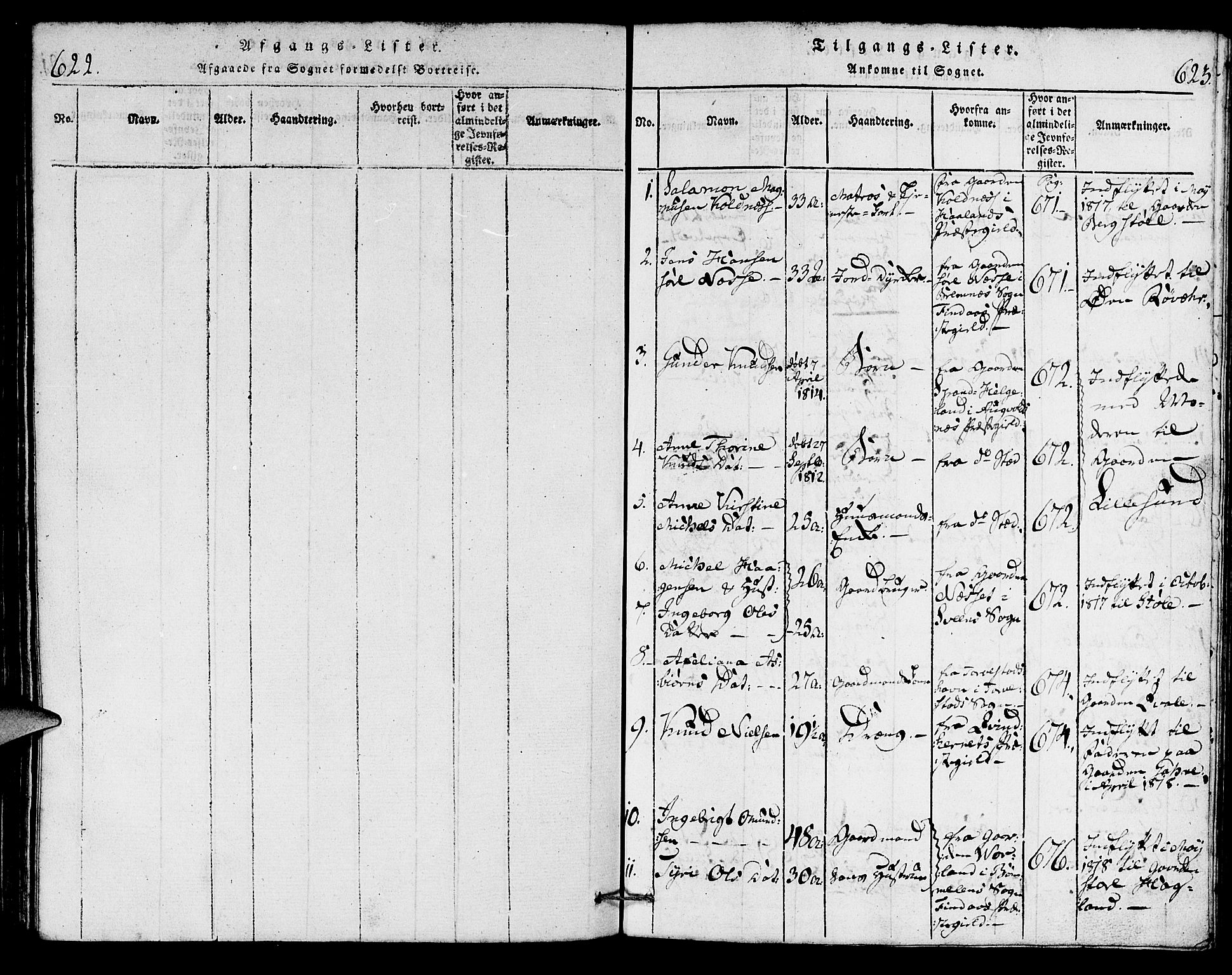 Torvastad sokneprestkontor, SAST/A -101857/H/Ha/Haa/L0004: Parish register (official) no. A 4, 1817-1836, p. 622-623