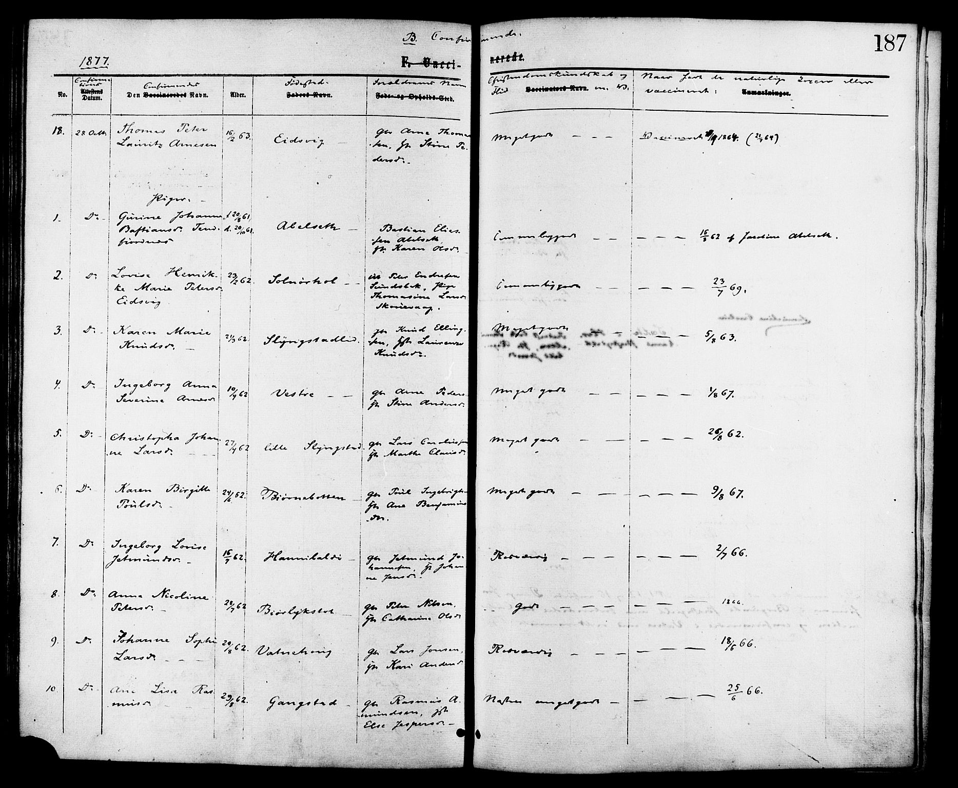 Ministerialprotokoller, klokkerbøker og fødselsregistre - Møre og Romsdal, AV/SAT-A-1454/525/L0373: Parish register (official) no. 525A03, 1864-1879, p. 187