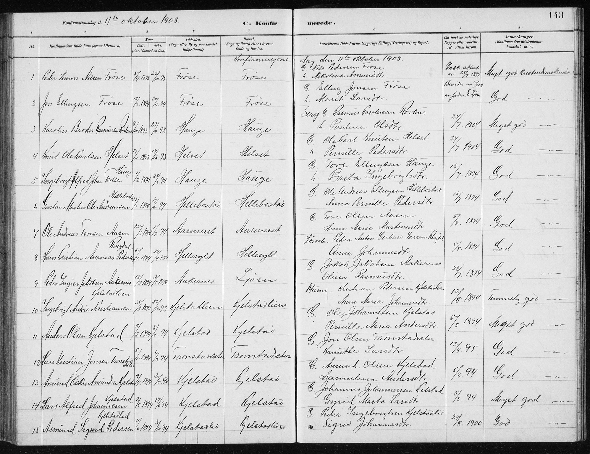 Ministerialprotokoller, klokkerbøker og fødselsregistre - Møre og Romsdal, SAT/A-1454/517/L0230: Parish register (copy) no. 517C03, 1879-1912, p. 143