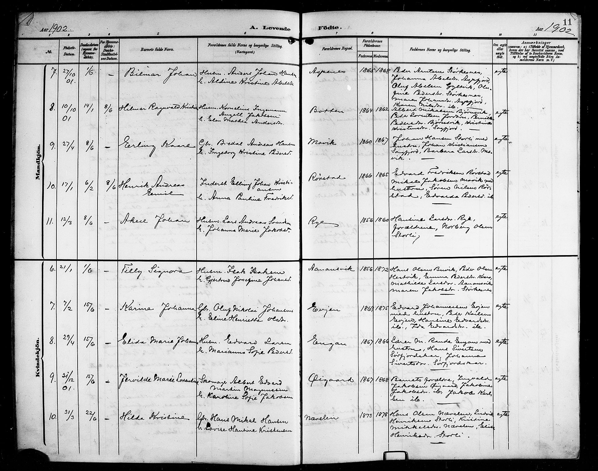 Ministerialprotokoller, klokkerbøker og fødselsregistre - Nordland, SAT/A-1459/854/L0786: Parish register (copy) no. 854C02, 1901-1912, p. 11