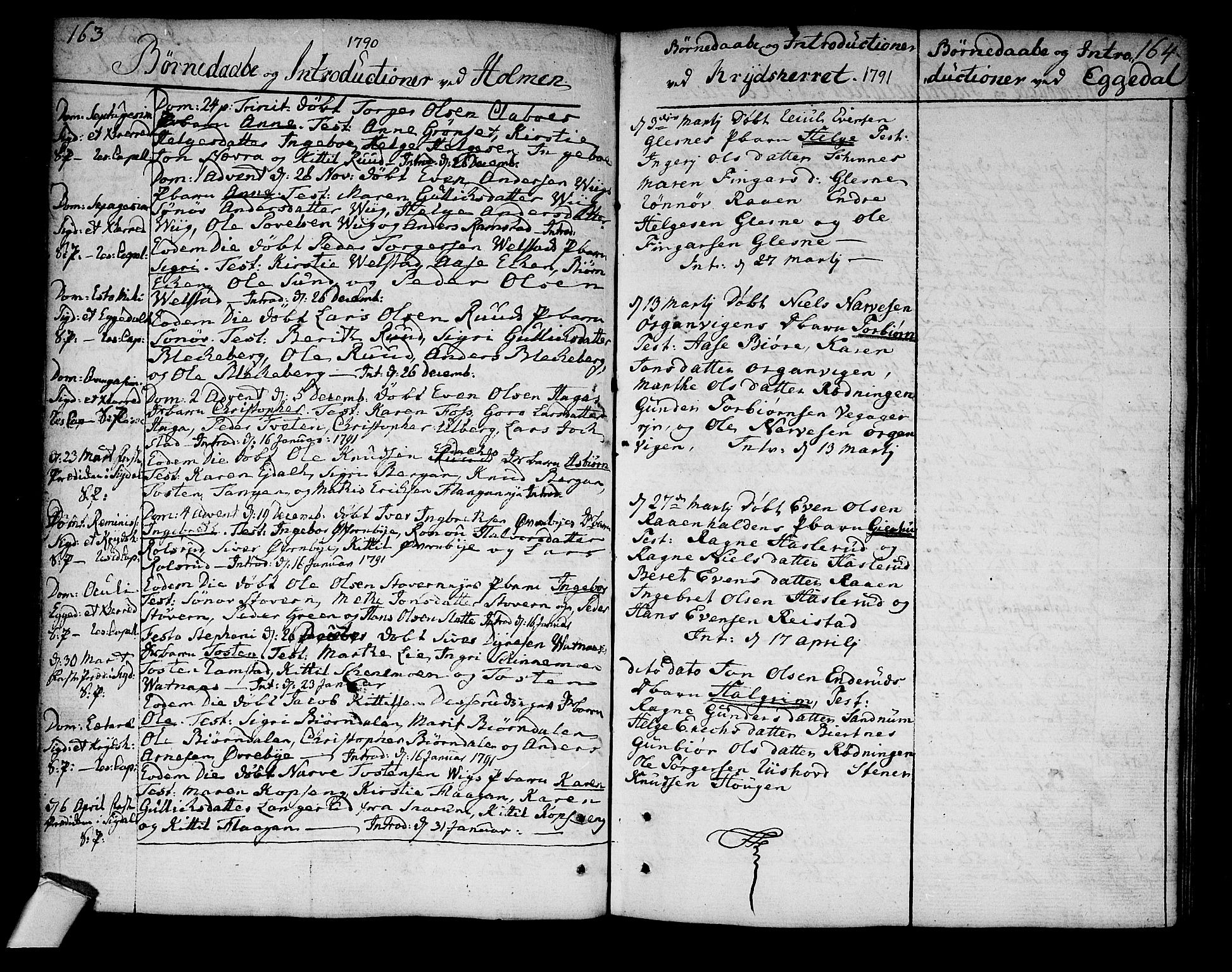 Sigdal kirkebøker, AV/SAKO-A-245/F/Fa/L0002: Parish register (official) no. I 2, 1778-1792, p. 163-164