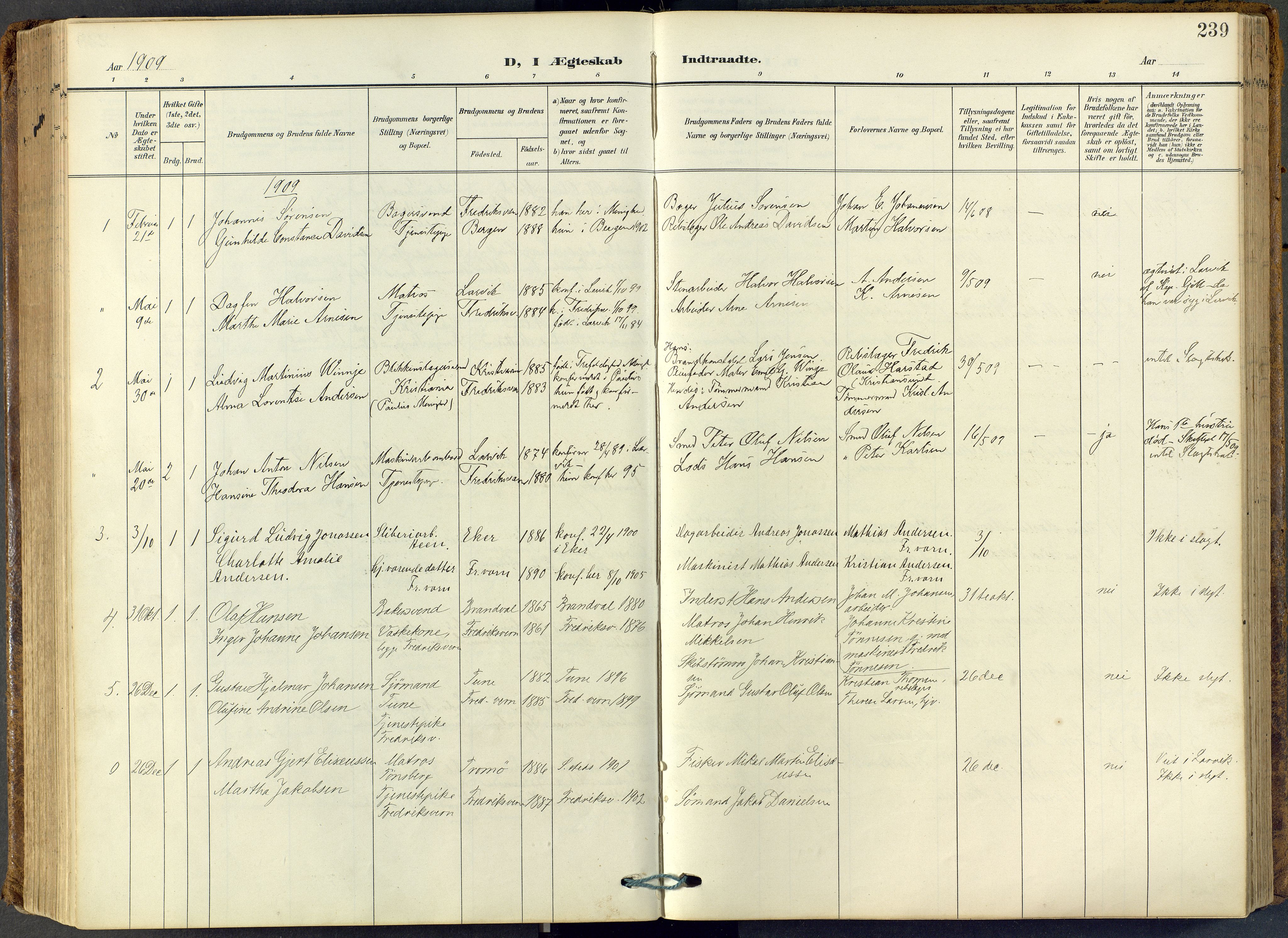 Stavern kirkebøker, SAKO/A-318/F/Fa/L0009: Parish register (official) no. 9, 1906-1955, p. 239