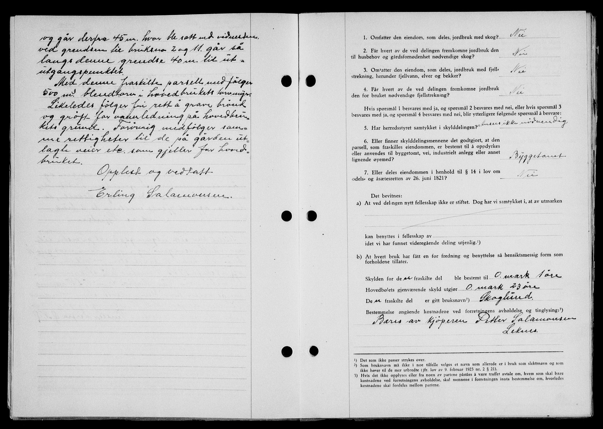 Lofoten sorenskriveri, SAT/A-0017/1/2/2C/L0014a: Mortgage book no. 14a, 1946-1946, Diary no: : 785/1946