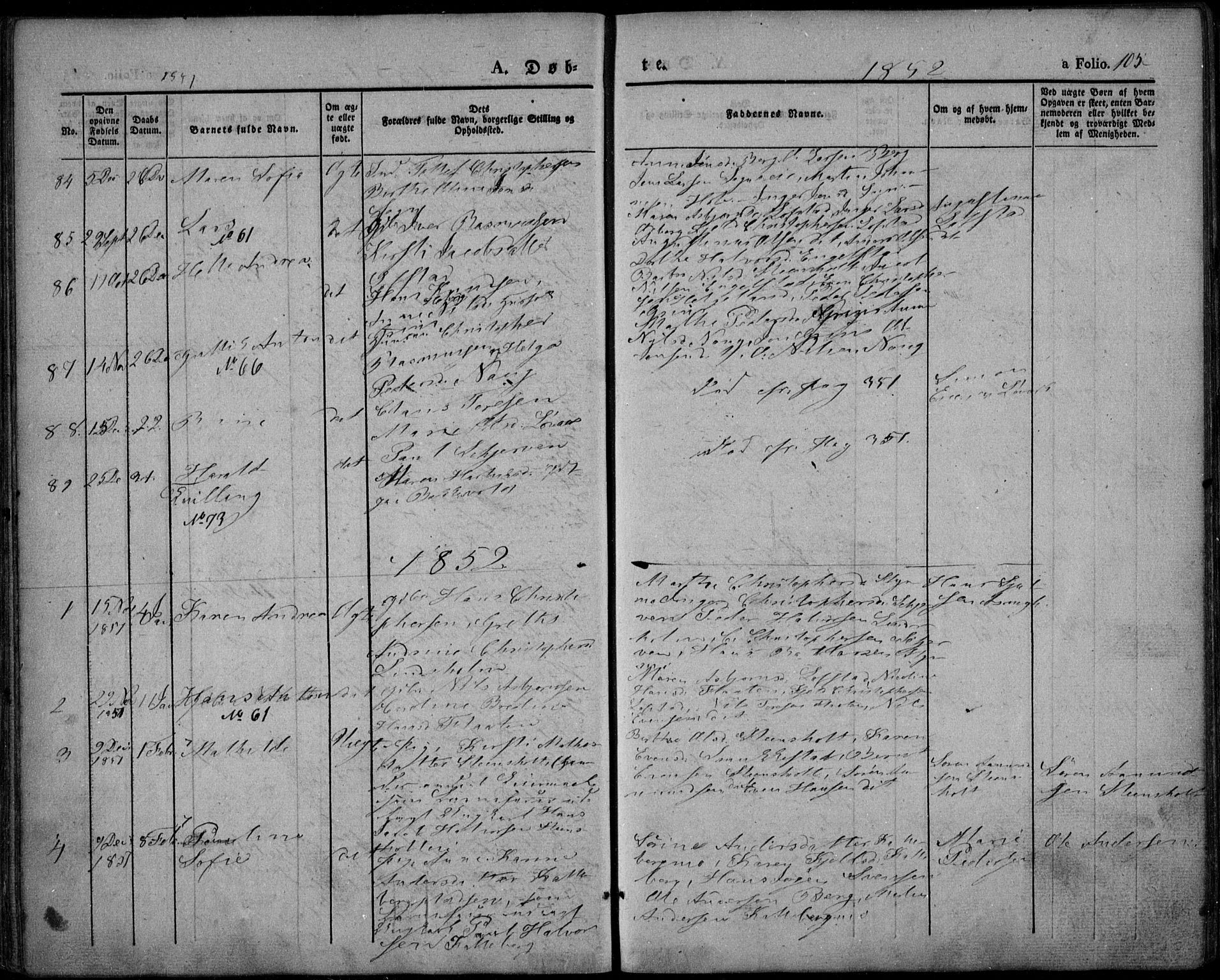 Lardal kirkebøker, SAKO/A-350/F/Fa/L0006: Parish register (official) no. I 6, 1835-1860, p. 105