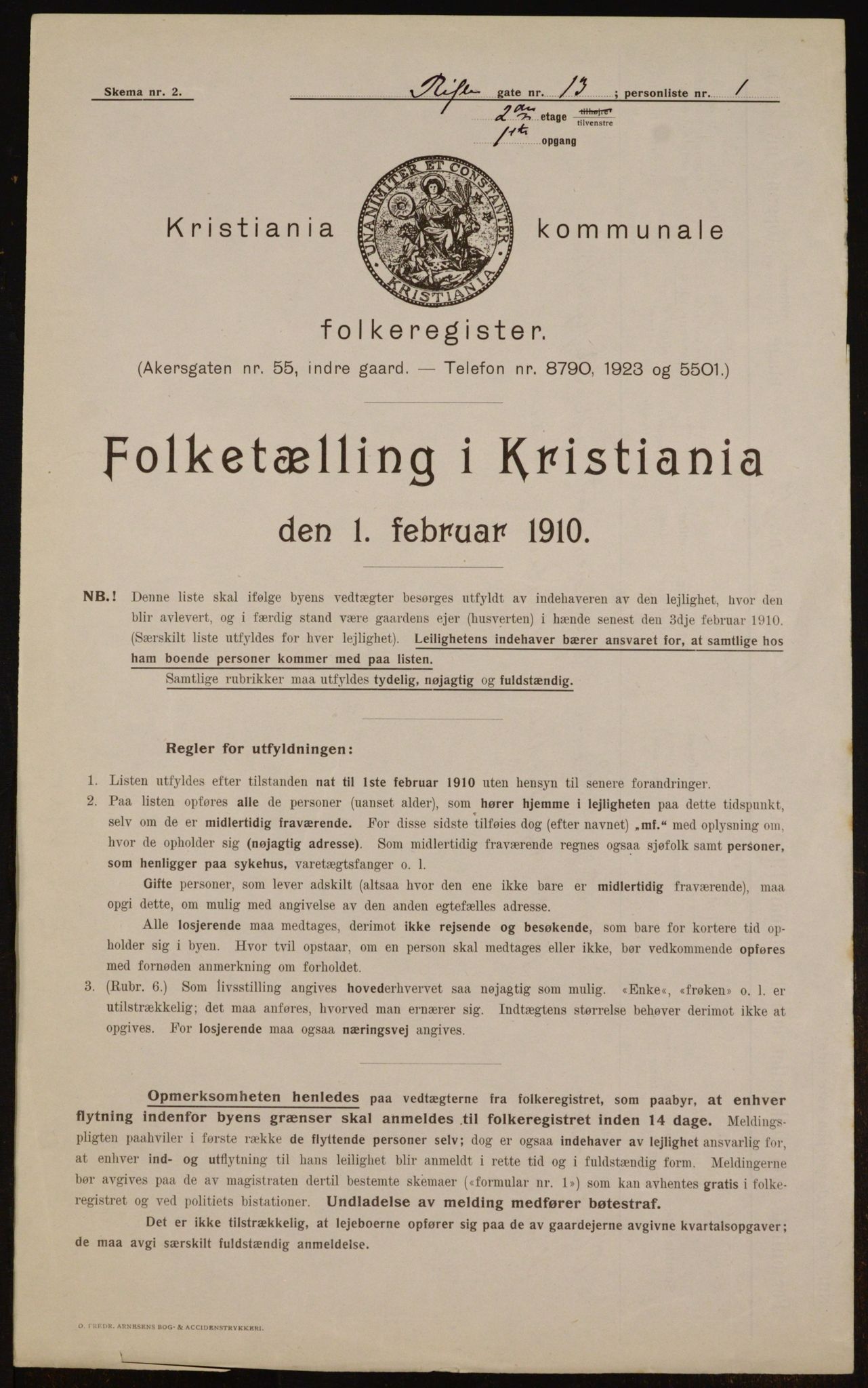 OBA, Municipal Census 1910 for Kristiania, 1910, p. 79506