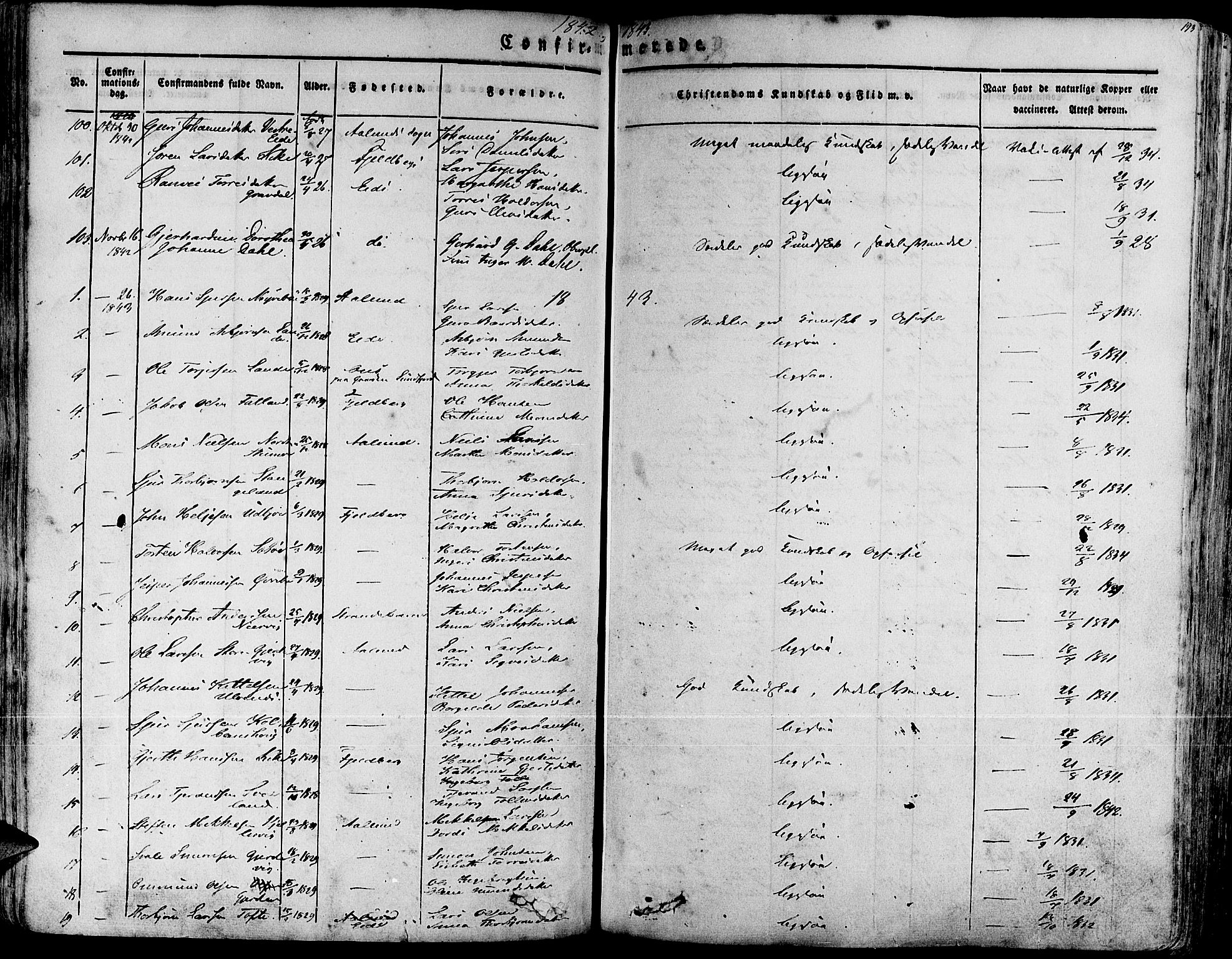 Fjelberg sokneprestembete, SAB/A-75201/H/Haa: Parish register (official) no. A 6, 1835-1851, p. 193