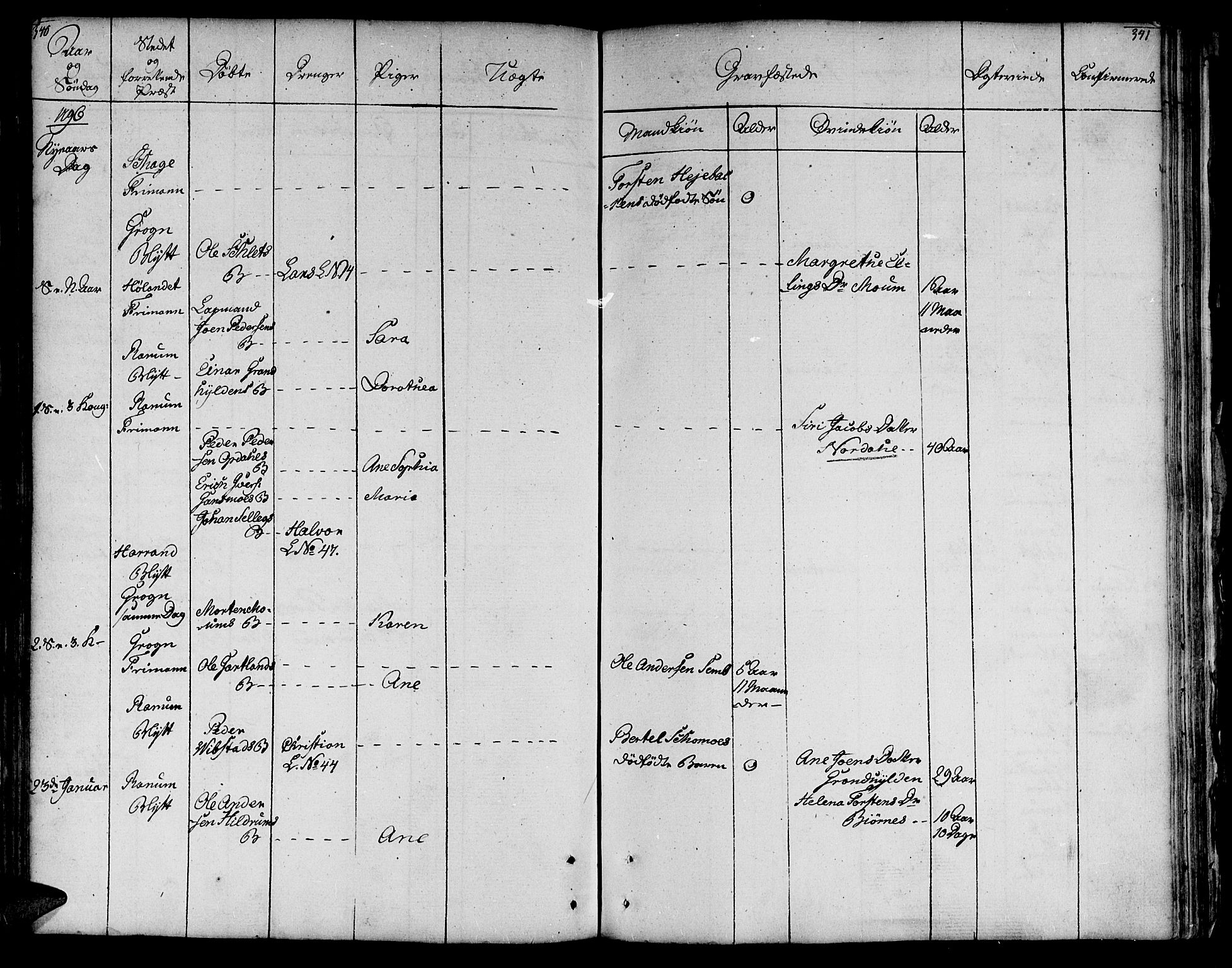 Ministerialprotokoller, klokkerbøker og fødselsregistre - Nord-Trøndelag, AV/SAT-A-1458/764/L0544: Parish register (official) no. 764A04, 1780-1798, p. 340-341