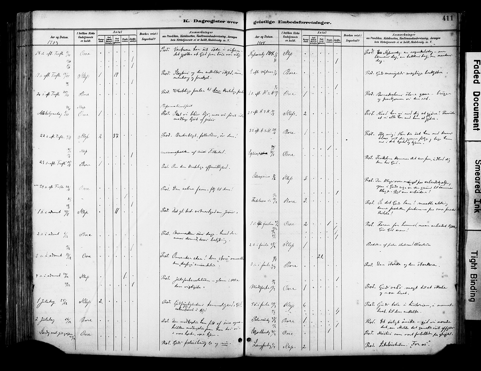 Klepp sokneprestkontor, SAST/A-101803/001/3/30BA/L0009: Parish register (official) no. A 7, 1886-1915, p. 411