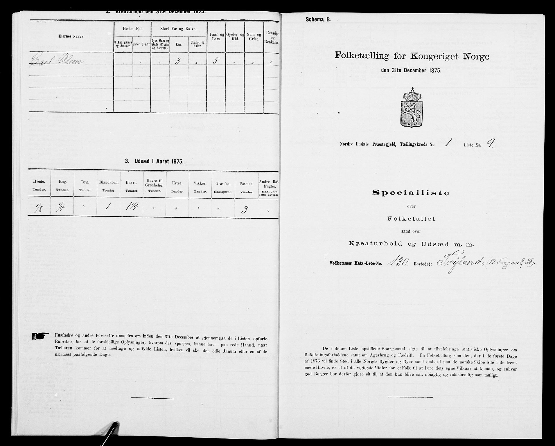 SAK, 1875 census for 1028P Nord-Audnedal, 1875, p. 60