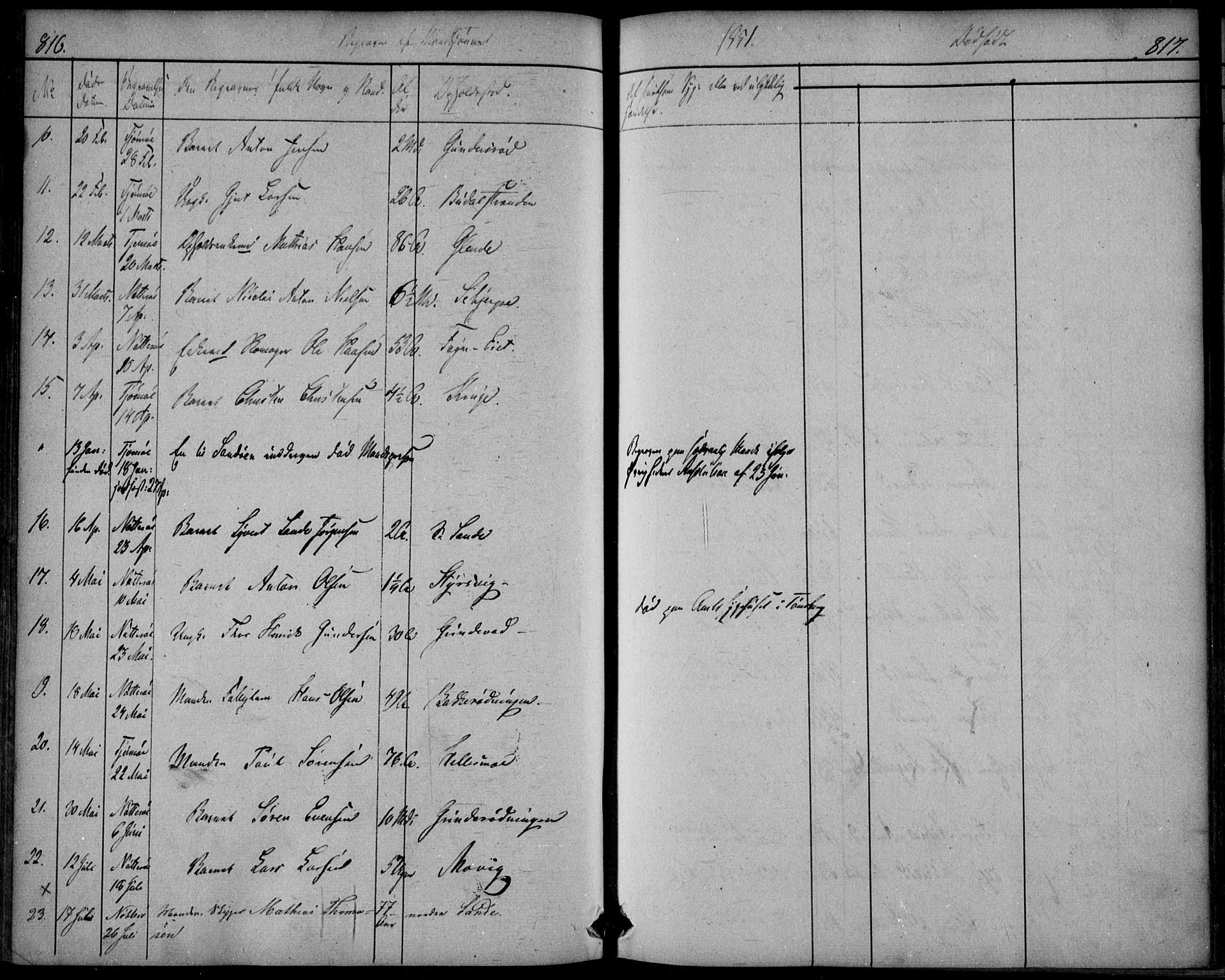 Nøtterøy kirkebøker, AV/SAKO-A-354/F/Fa/L0005: Parish register (official) no. I 5, 1839-1852, p. 816-817