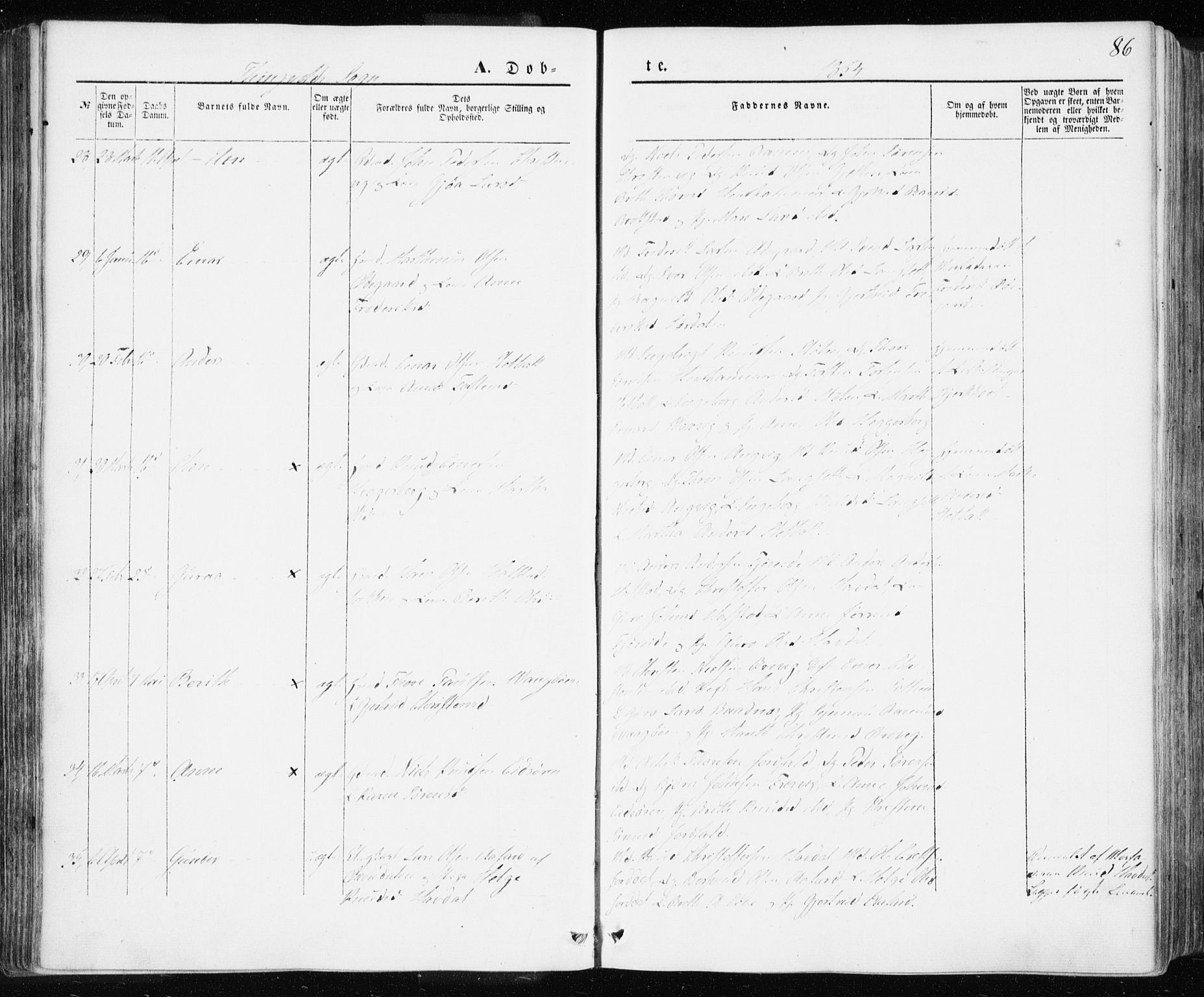 Ministerialprotokoller, klokkerbøker og fødselsregistre - Møre og Romsdal, AV/SAT-A-1454/586/L0984: Parish register (official) no. 586A10, 1844-1856, p. 86