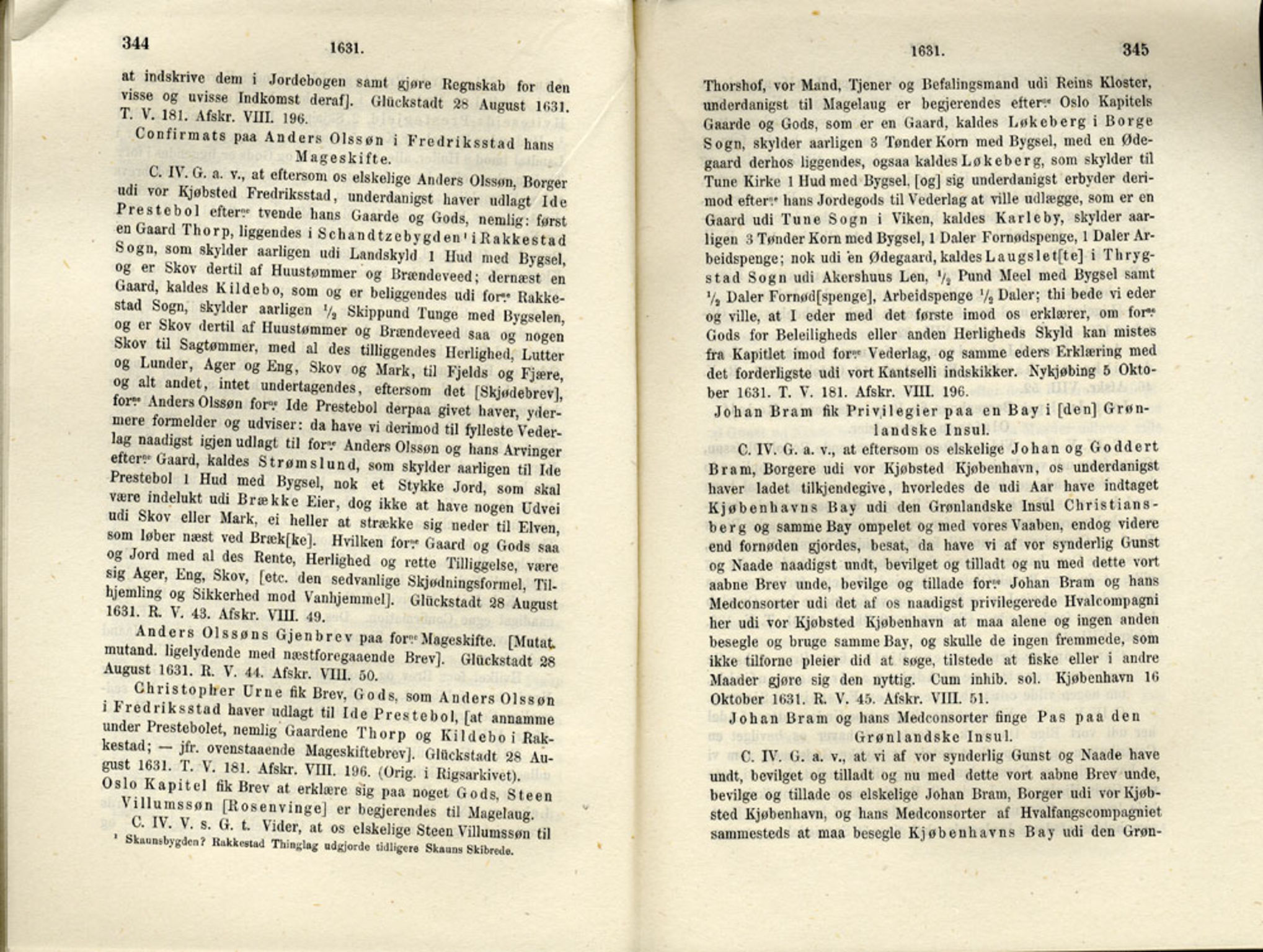 Publikasjoner utgitt av Det Norske Historiske Kildeskriftfond, PUBL/-/-/-: Norske Rigs-Registranter, bind 6, 1628-1634, p. 344-345