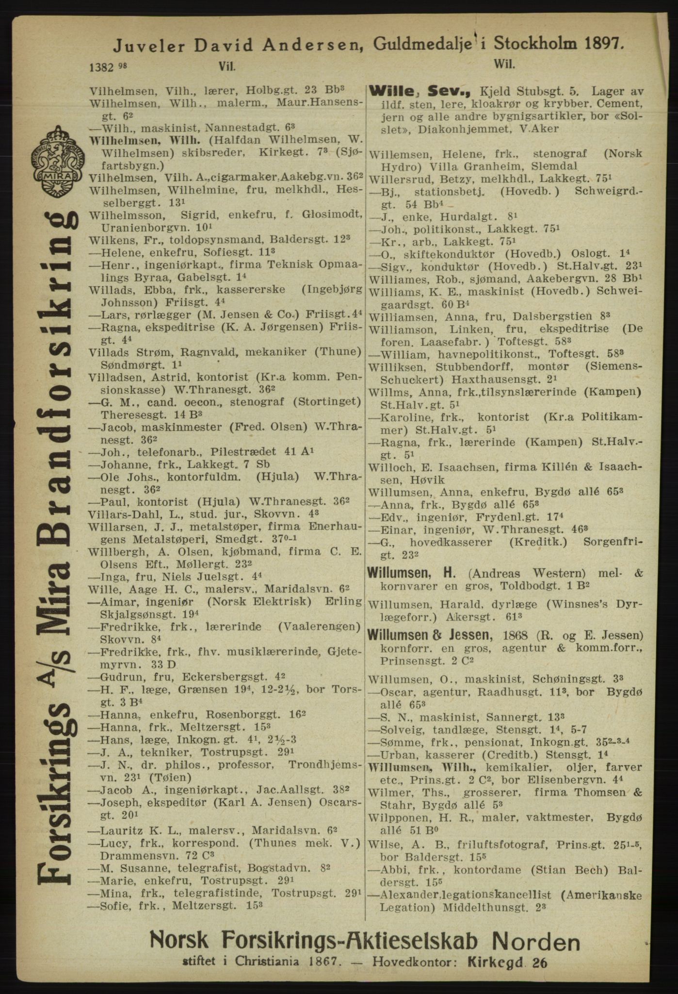 Kristiania/Oslo adressebok, PUBL/-, 1918, p. 1505