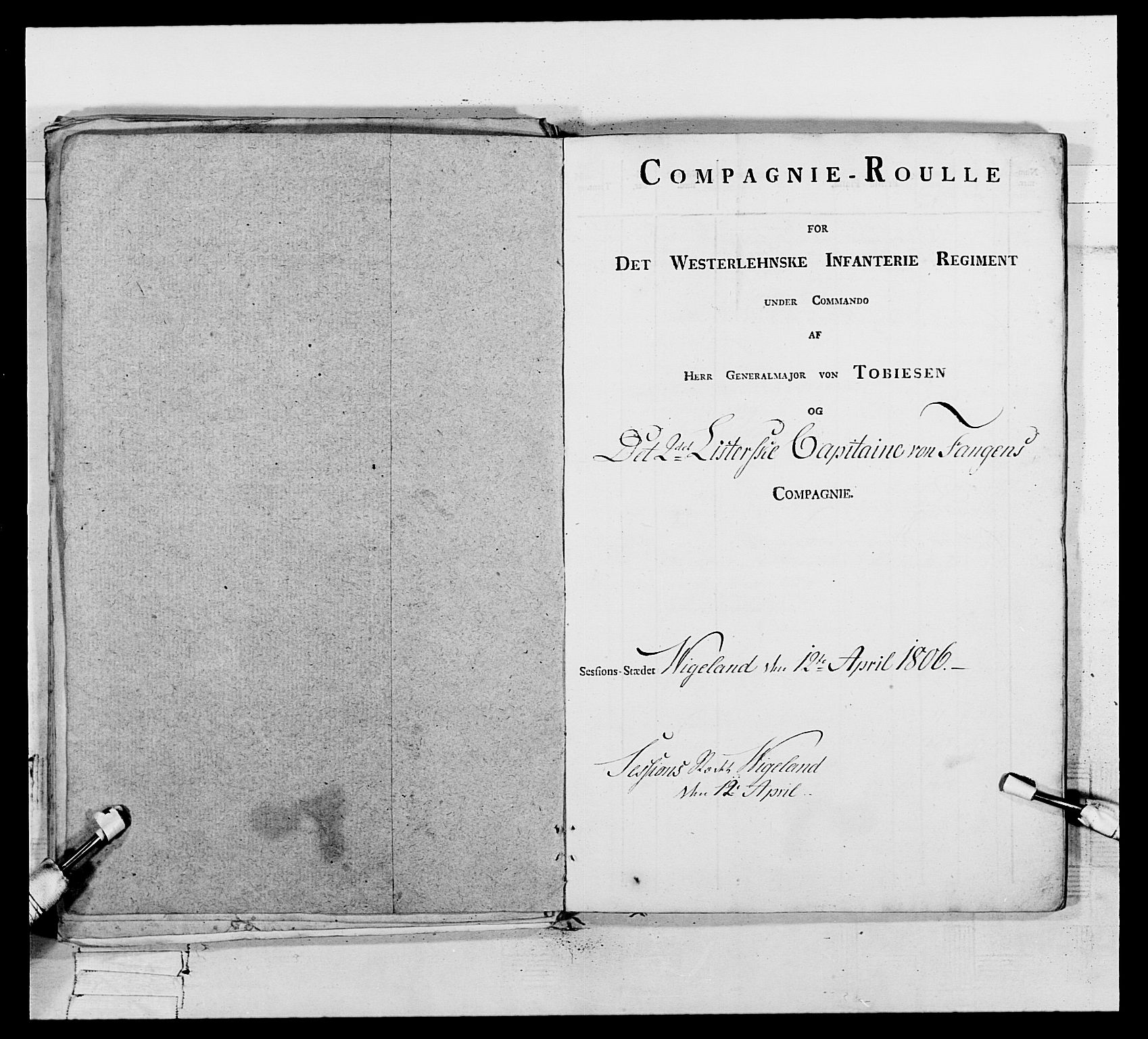 Generalitets- og kommissariatskollegiet, Det kongelige norske kommissariatskollegium, AV/RA-EA-5420/E/Eh/L0109: Vesterlenske nasjonale infanteriregiment, 1806, p. 411