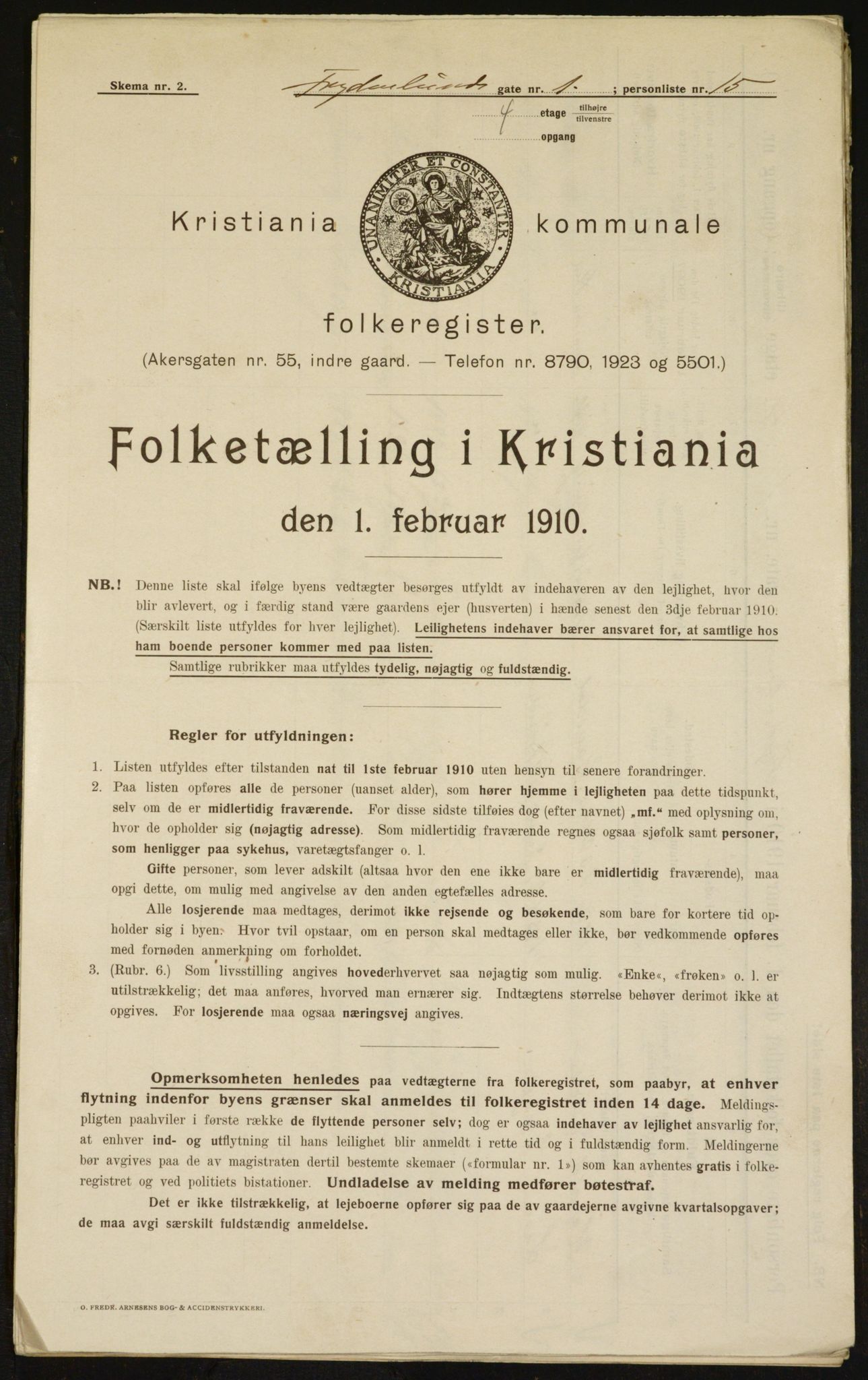 OBA, Municipal Census 1910 for Kristiania, 1910, p. 26175