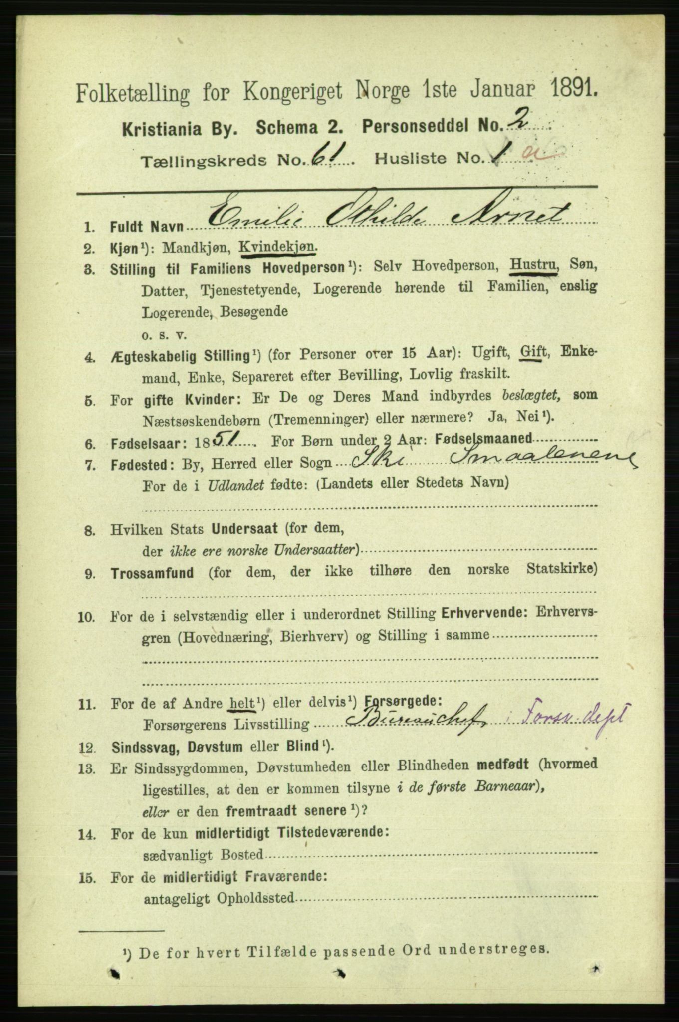 RA, 1891 census for 0301 Kristiania, 1891, p. 32405