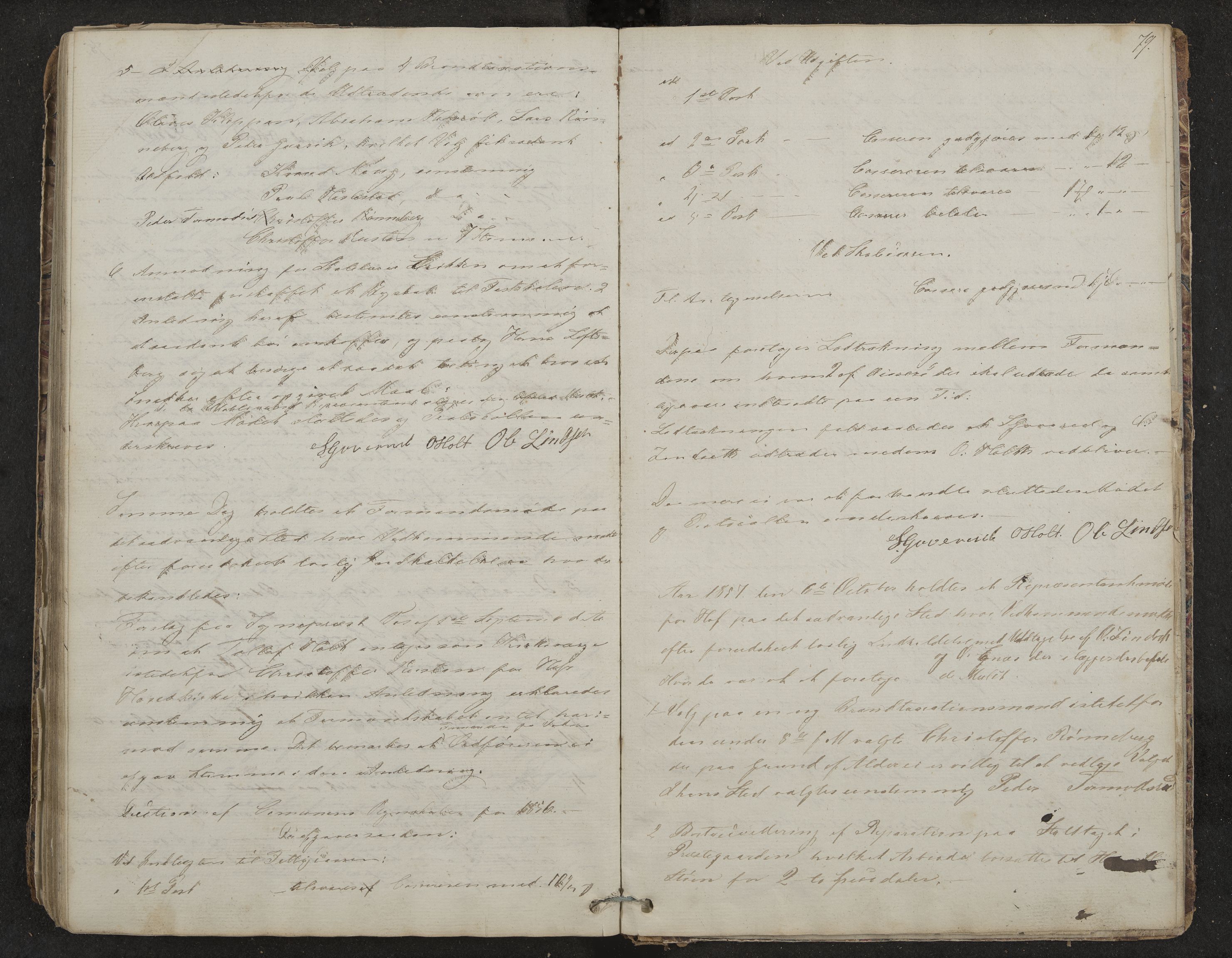 Hof formannskap og sentraladministrasjon, IKAK/0714021-1/A/Aa/L0001: Møtebok, 1837-1859, p. 79