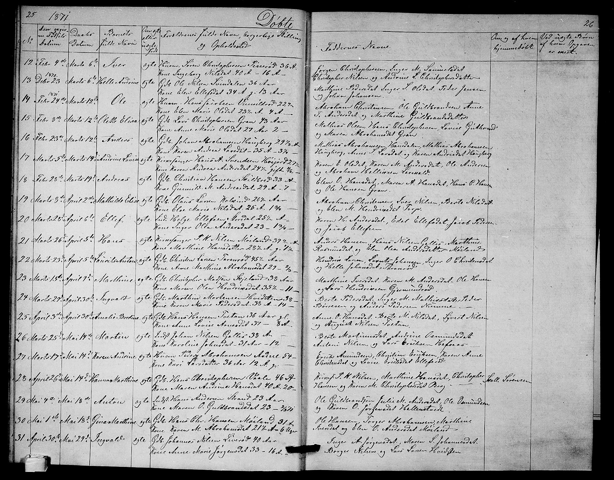 Andebu kirkebøker, AV/SAKO-A-336/G/Ga/L0004: Parish register (copy) no. I 4, 1868-1882, p. 25-26