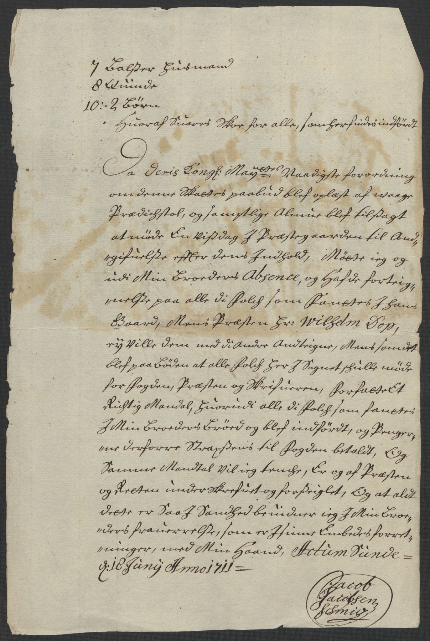 Rentekammeret inntil 1814, Reviderte regnskaper, Fogderegnskap, AV/RA-EA-4092/R17/L1180: Fogderegnskap Gudbrandsdal, 1711, p. 163