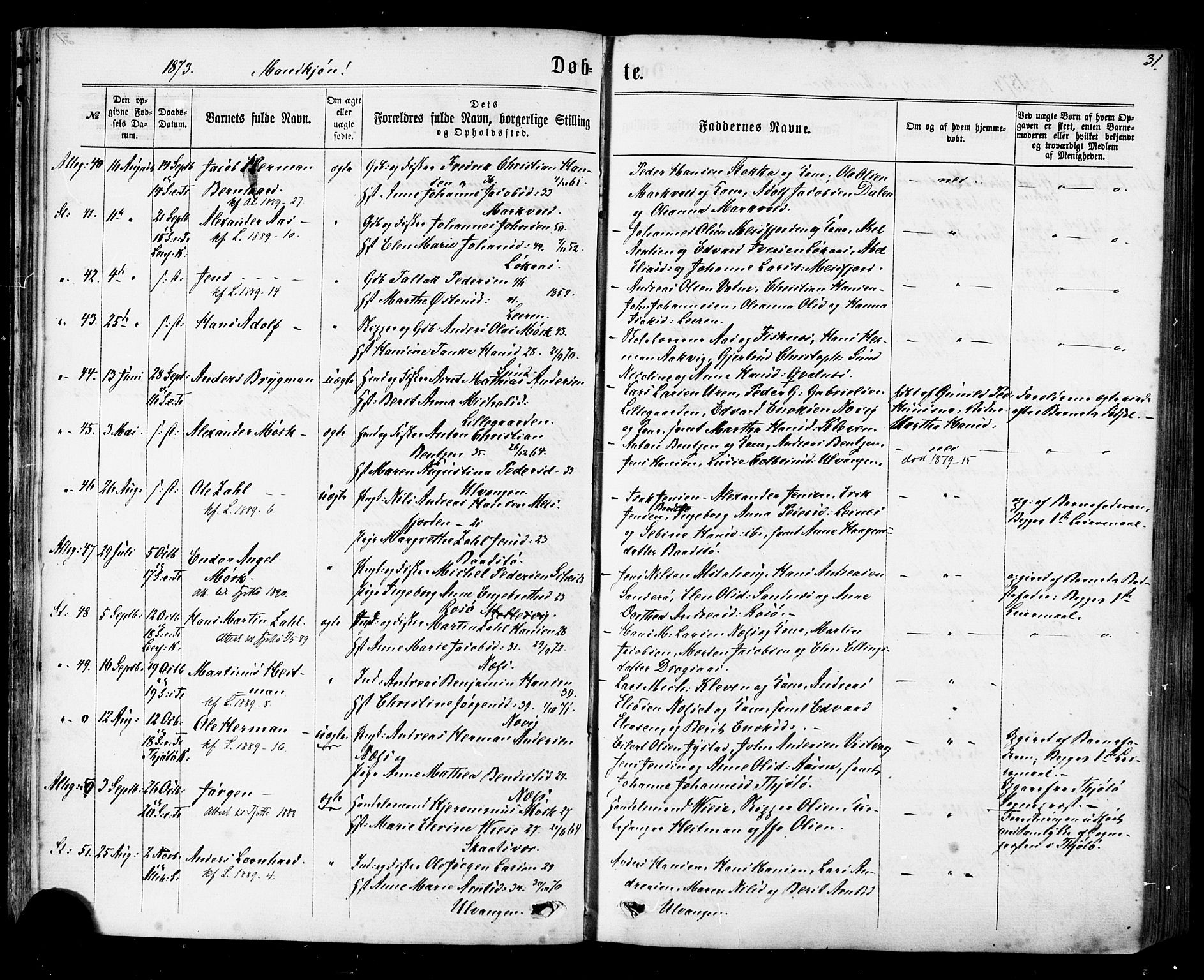 Ministerialprotokoller, klokkerbøker og fødselsregistre - Nordland, AV/SAT-A-1459/830/L0449: Parish register (official) no. 830A13, 1866-1886, p. 31