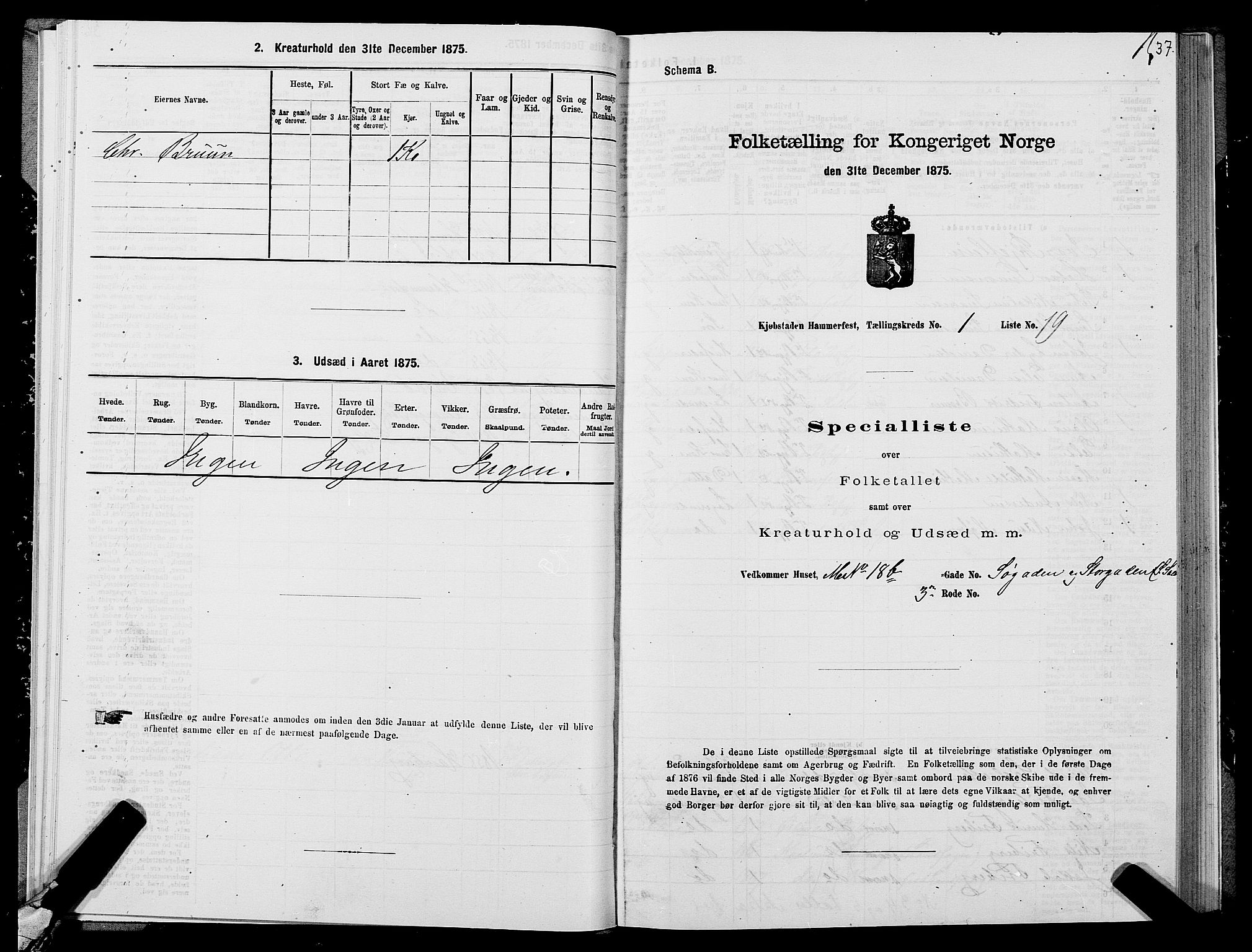 SATØ, 1875 census for 2001B Hammerfest/Hammerfest, 1875, p. 1037