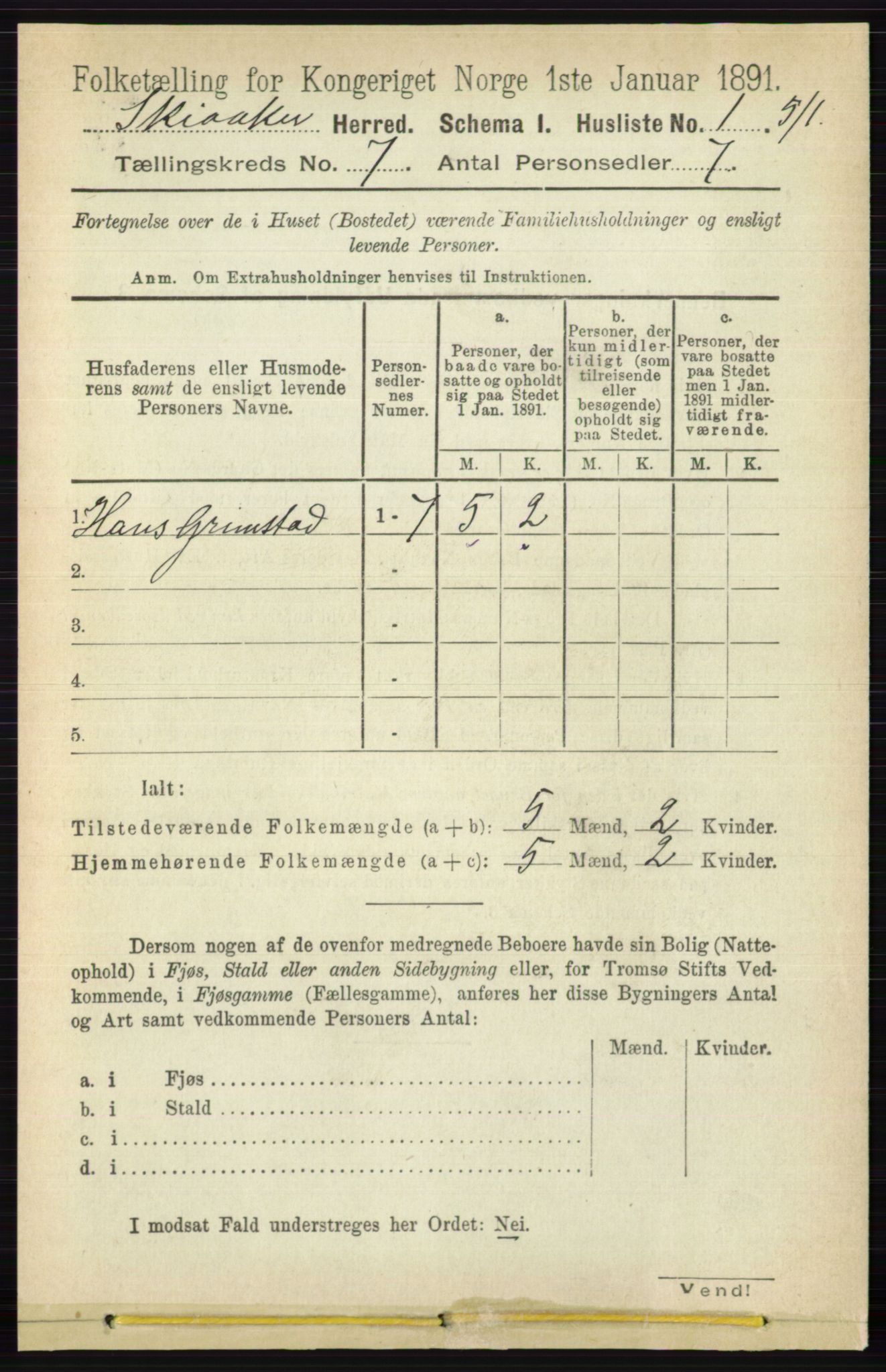 RA, 1891 census for 0513 Skjåk, 1891, p. 2241