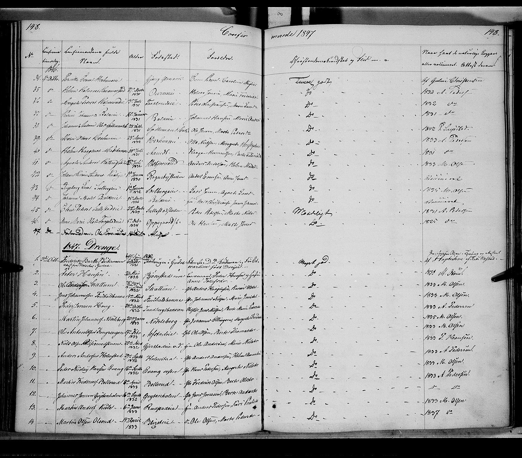 Østre Toten prestekontor, SAH/PREST-104/H/Ha/Haa/L0002: Parish register (official) no. 2, 1840-1847, p. 148