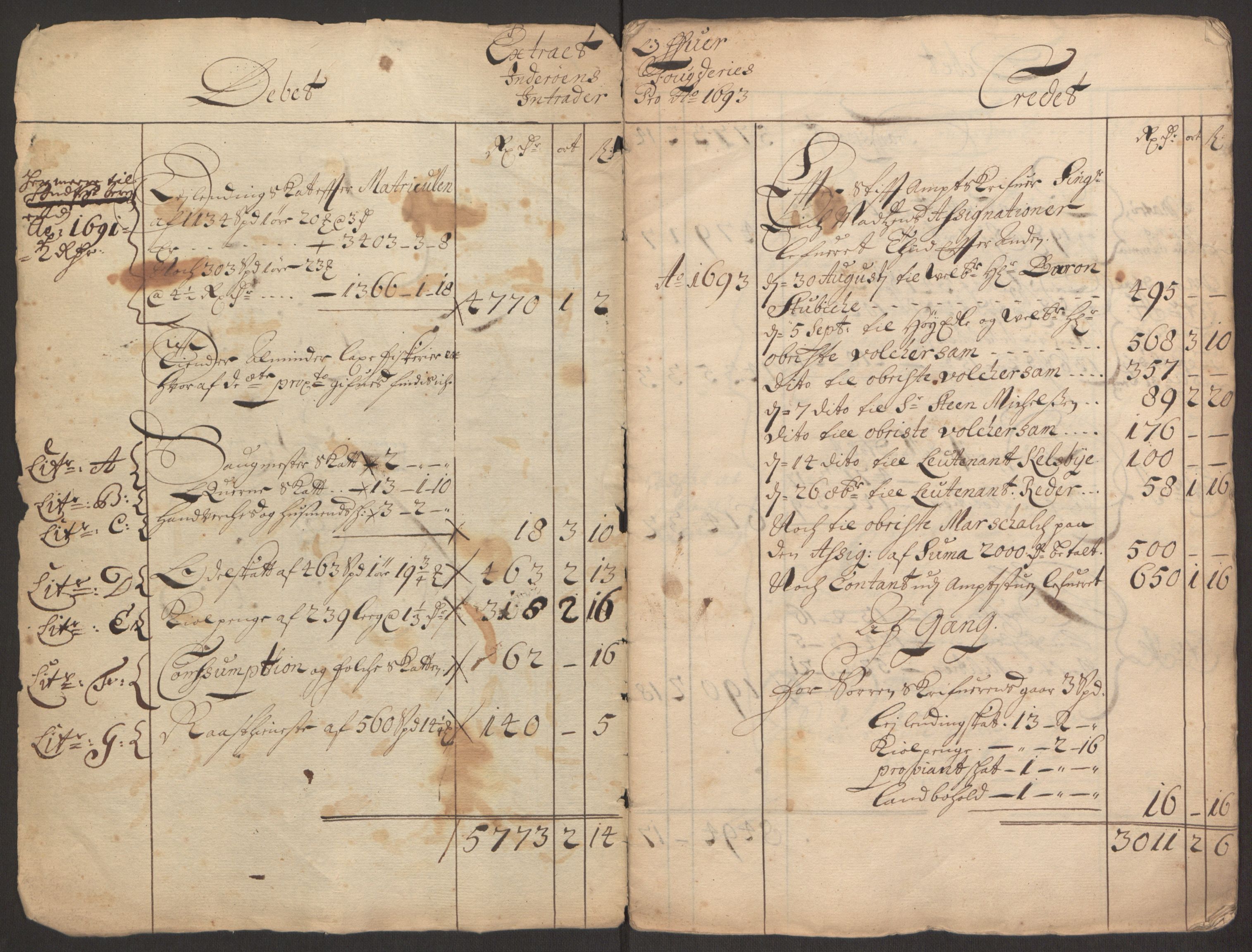 Rentekammeret inntil 1814, Reviderte regnskaper, Fogderegnskap, RA/EA-4092/R63/L4308: Fogderegnskap Inderøy, 1692-1694, p. 417