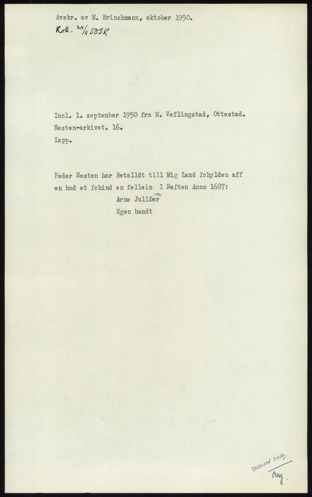 Samlinger til kildeutgivelse, Diplomavskriftsamlingen, RA/EA-4053/H/Ha, p. 1751