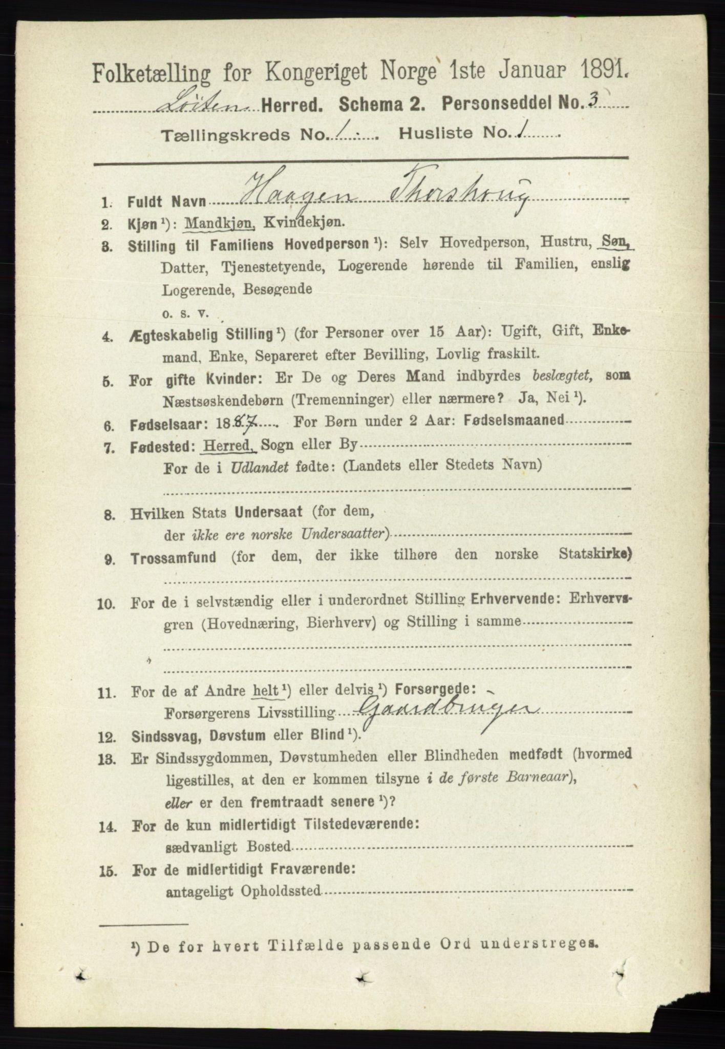 RA, 1891 census for 0415 Løten, 1891, p. 251