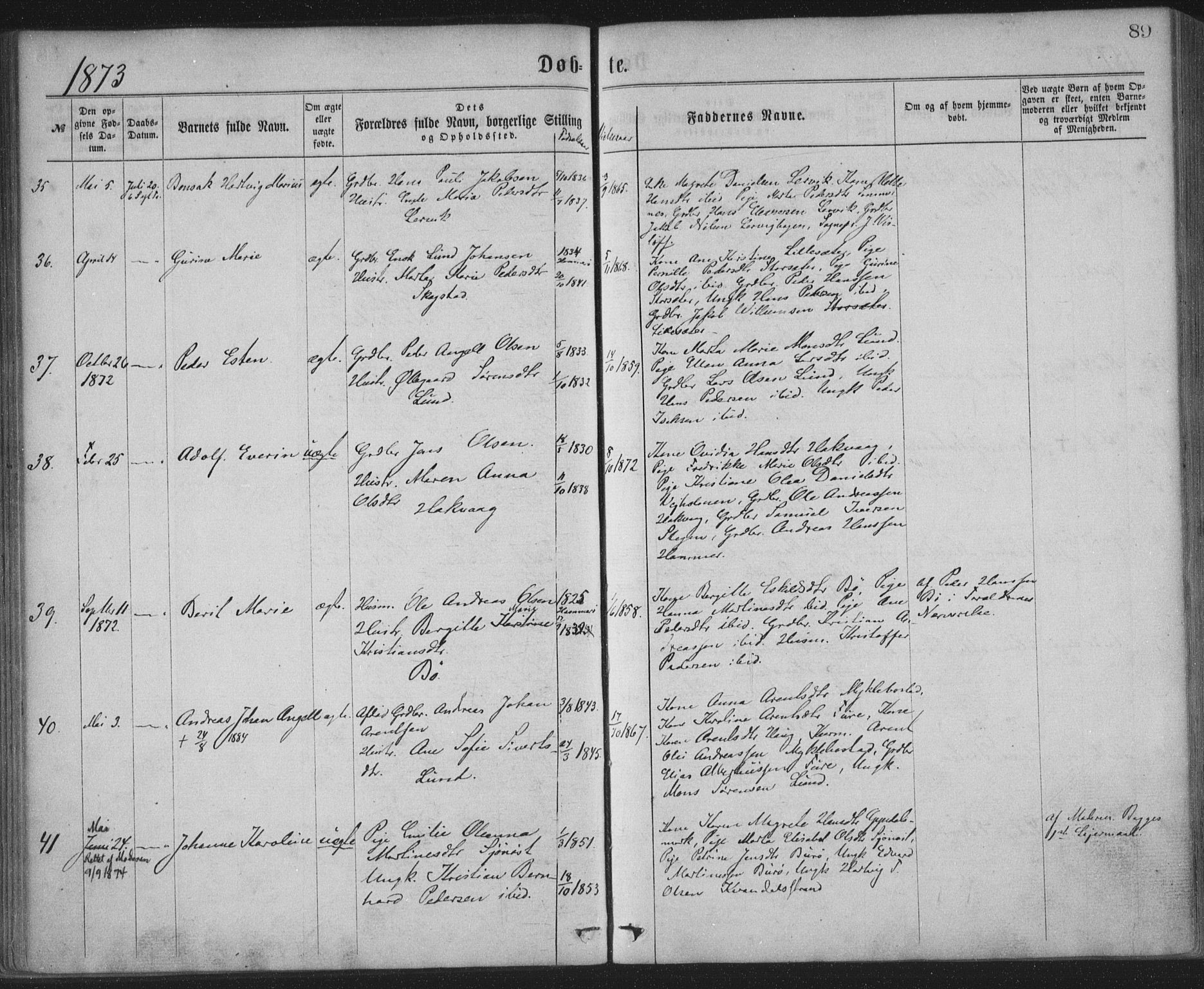 Ministerialprotokoller, klokkerbøker og fødselsregistre - Nordland, AV/SAT-A-1459/855/L0801: Parish register (official) no. 855A09, 1864-1874, p. 89