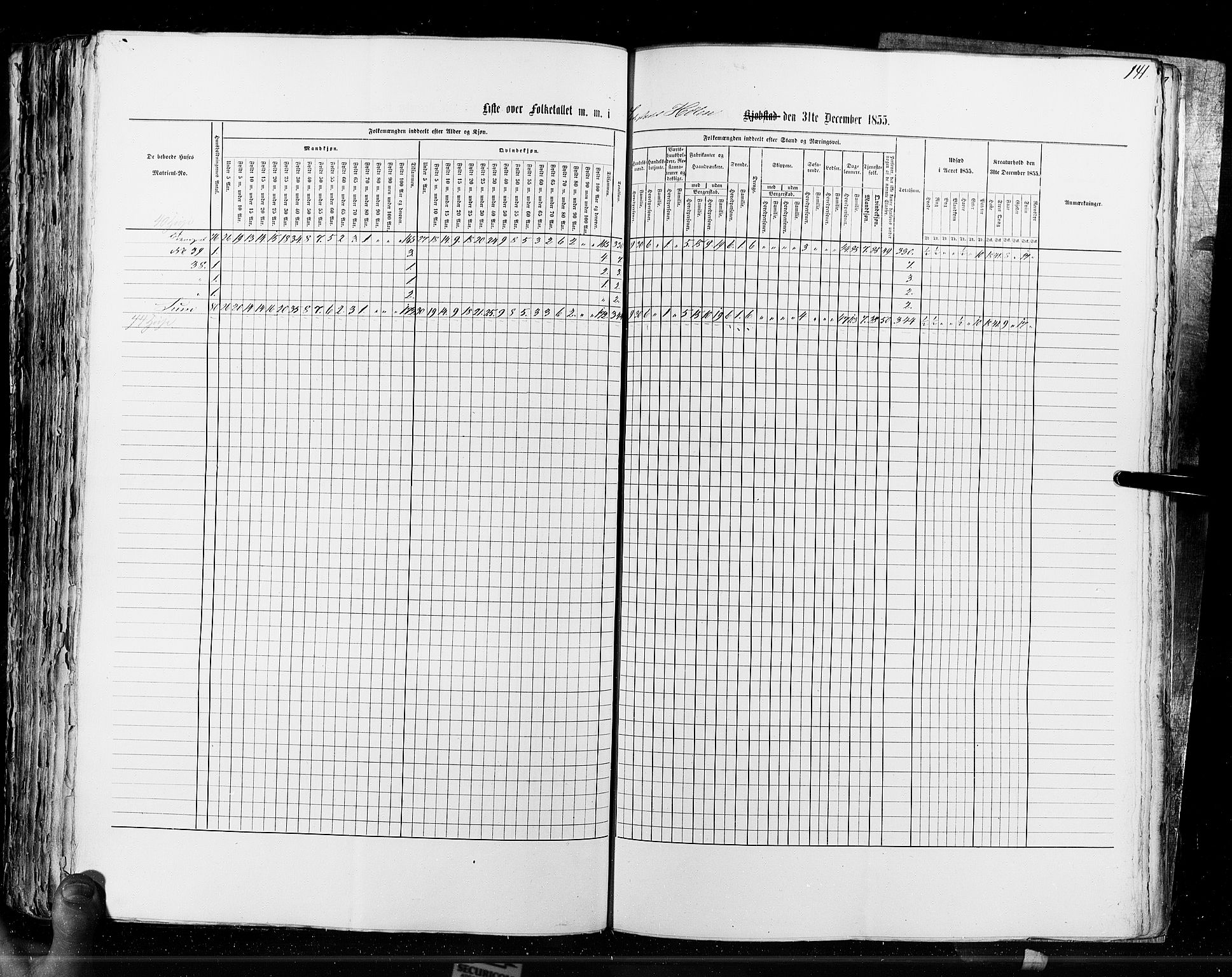 RA, Census 1855, vol. 7: Fredrikshald-Kragerø, 1855, p. 141