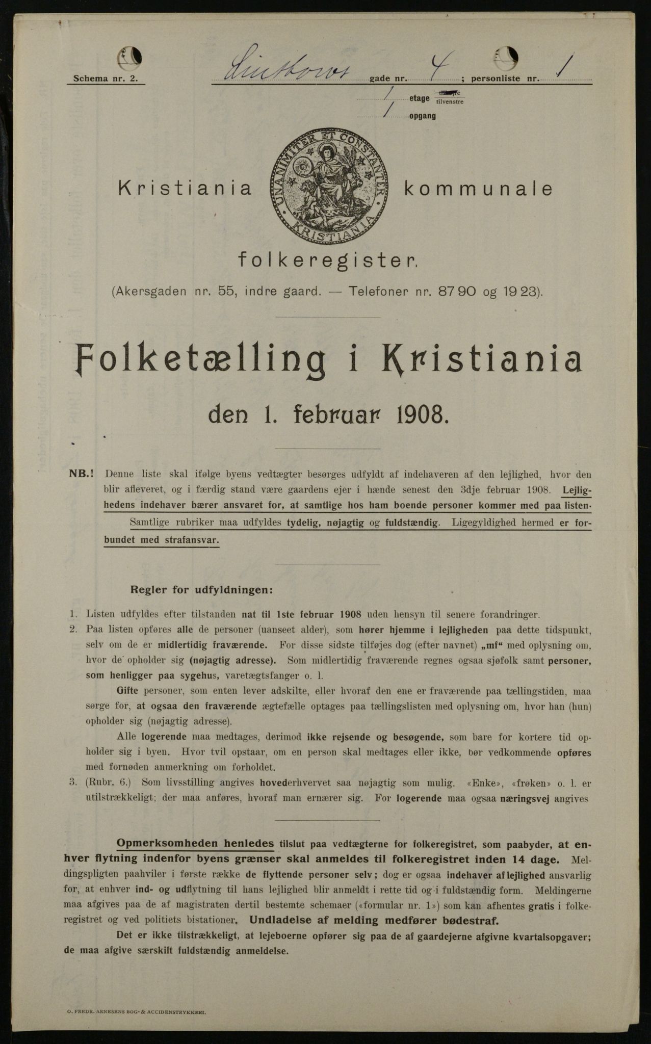 OBA, Municipal Census 1908 for Kristiania, 1908, p. 51809