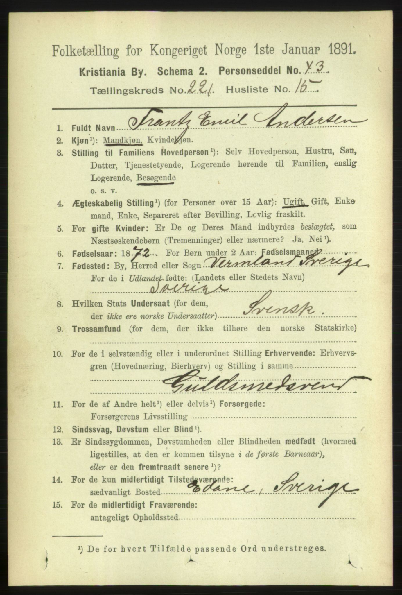 RA, 1891 census for 0301 Kristiania, 1891, p. 132957