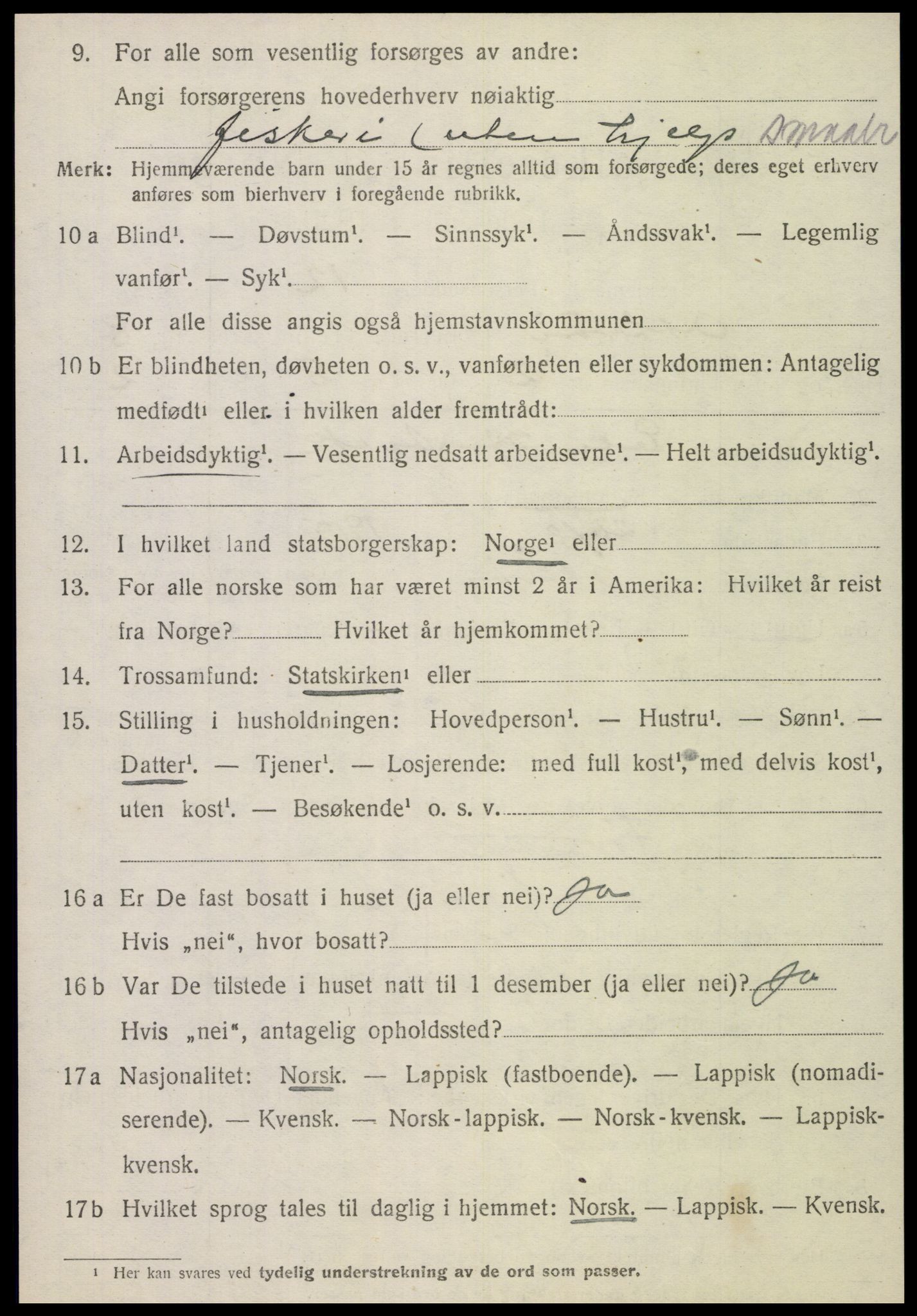 SAT, 1920 census for Otterøy, 1920, p. 2960