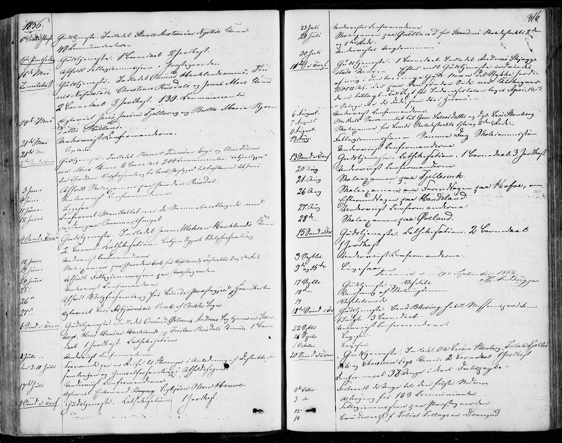 Lund sokneprestkontor, AV/SAST-A-101809/S06/L0009: Parish register (official) no. A 8, 1853-1877, p. 316