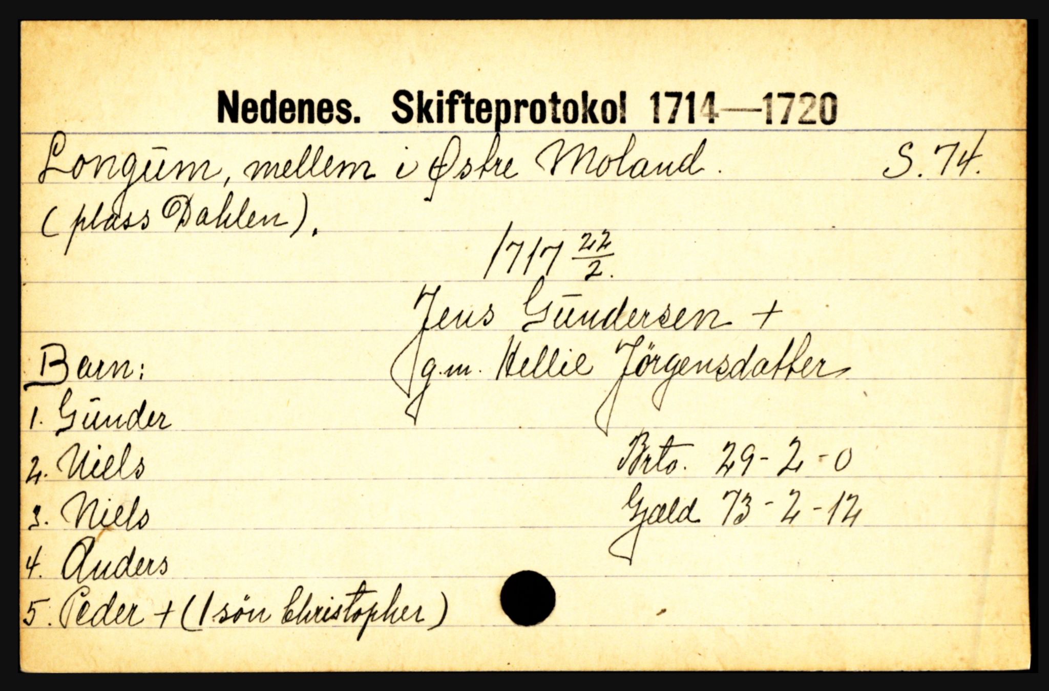 Nedenes sorenskriveri før 1824, AV/SAK-1221-0007/H, p. 18207