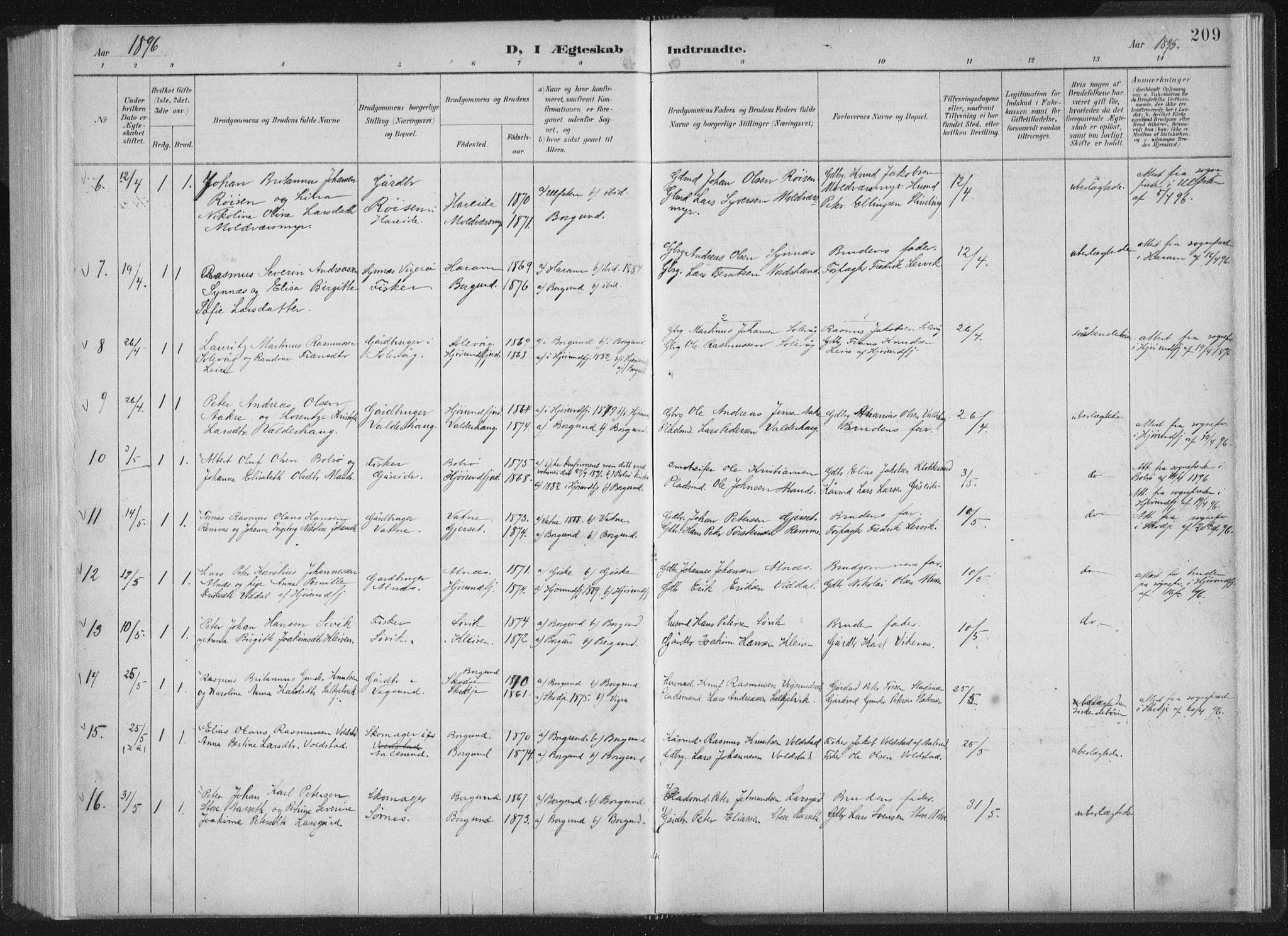 Ministerialprotokoller, klokkerbøker og fødselsregistre - Møre og Romsdal, AV/SAT-A-1454/528/L0405: Parish register (official) no. 528A14, 1891-1906, p. 209