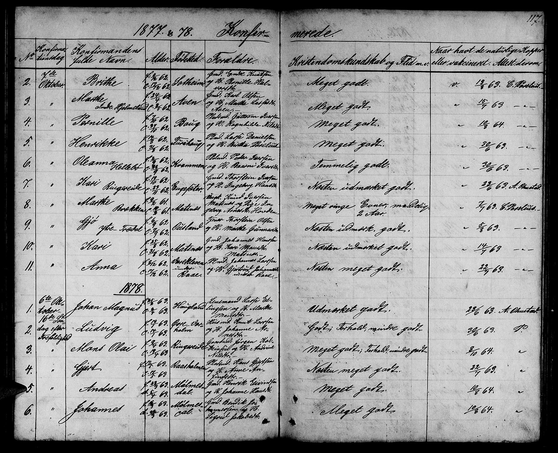 Lavik sokneprestembete, SAB/A-80901: Parish register (copy) no. A 1, 1854-1881, p. 117