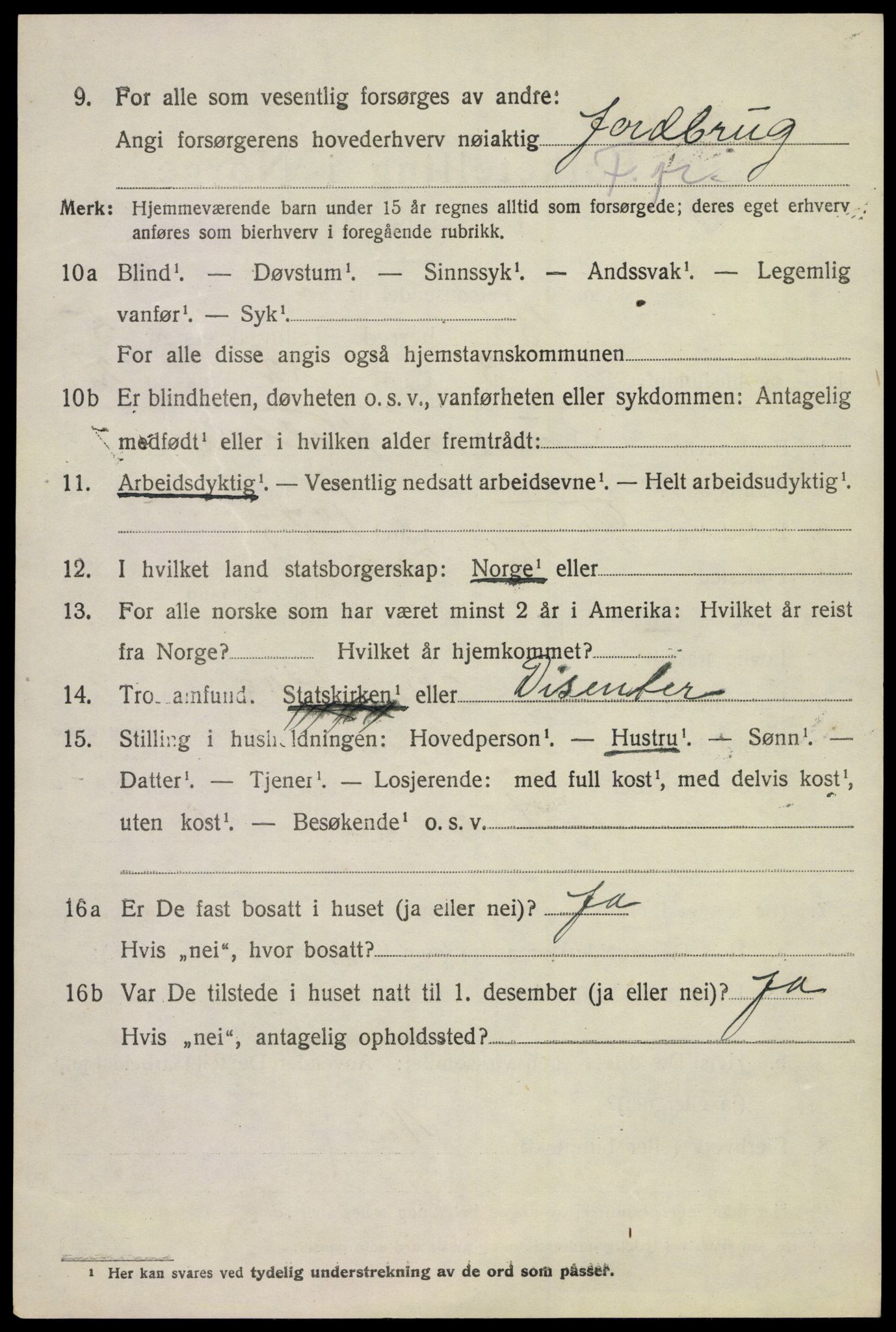 SAKO, 1920 census for Bø (Telemark), 1920, p. 3621