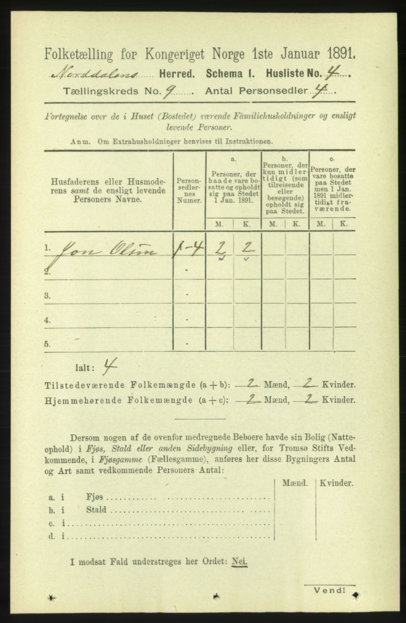 RA, 1891 census for 1524 Norddal, 1891, p. 1794