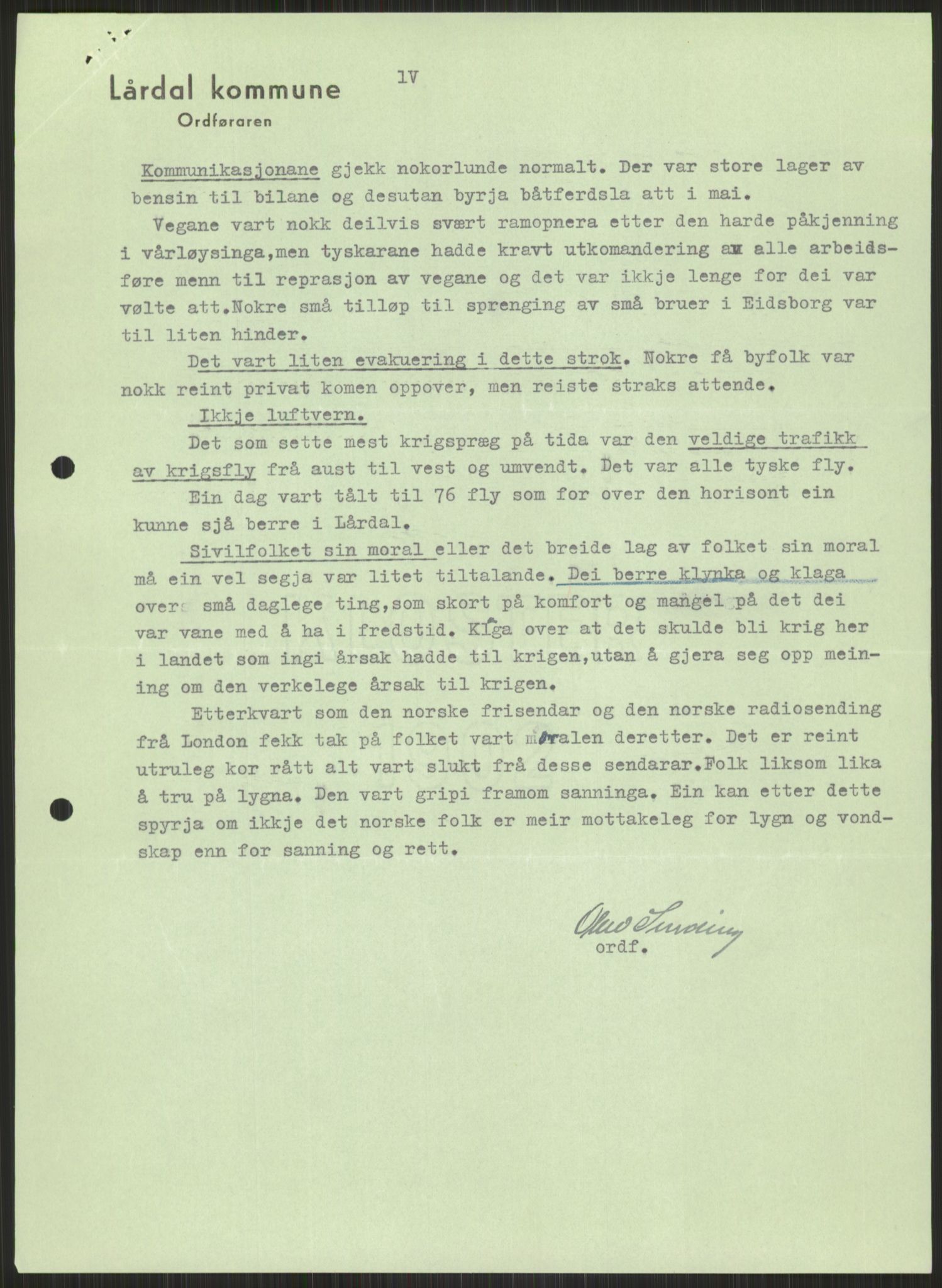 Forsvaret, Forsvarets krigshistoriske avdeling, AV/RA-RAFA-2017/Y/Ya/L0014: II-C-11-31 - Fylkesmenn.  Rapporter om krigsbegivenhetene 1940., 1940, p. 685