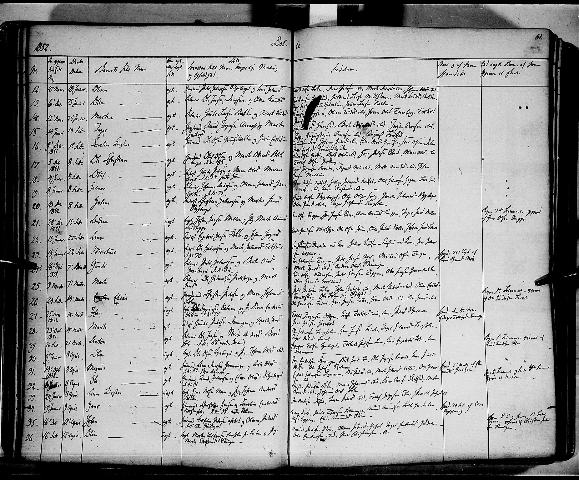 Elverum prestekontor, SAH/PREST-044/H/Ha/Haa/L0009: Parish register (official) no. 9, 1843-1856, p. 61