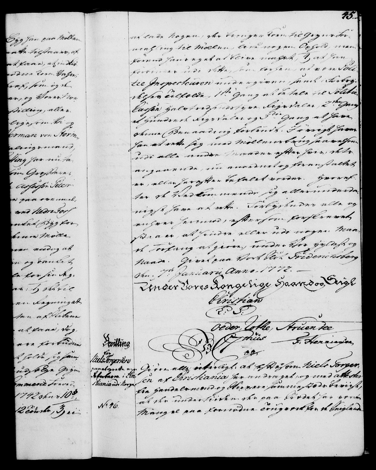 Rentekammeret, Kammerkanselliet, RA/EA-3111/G/Gg/Gga/L0009: Norsk ekspedisjonsprotokoll med register (merket RK 53.9), 1771-1773, p. 43
