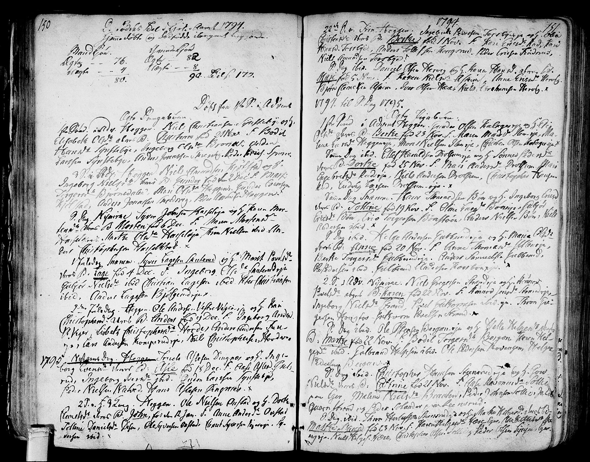 Modum kirkebøker, AV/SAKO-A-234/F/Fa/L0003: Parish register (official) no. 3, 1783-1819, p. 150-151