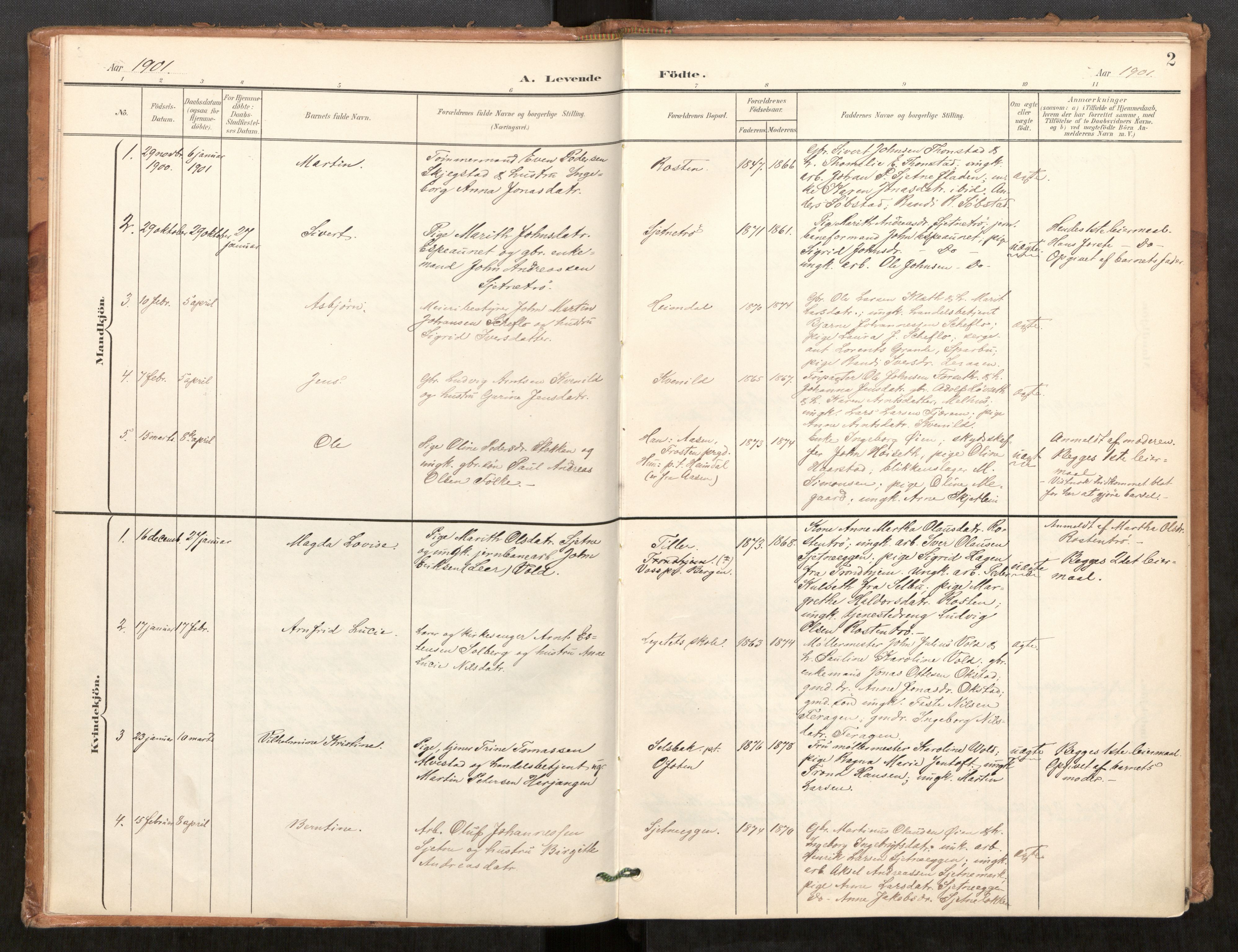 Klæbu sokneprestkontor, SAT/A-1112: Parish register (official) no. 2, 1900-1916, p. 2