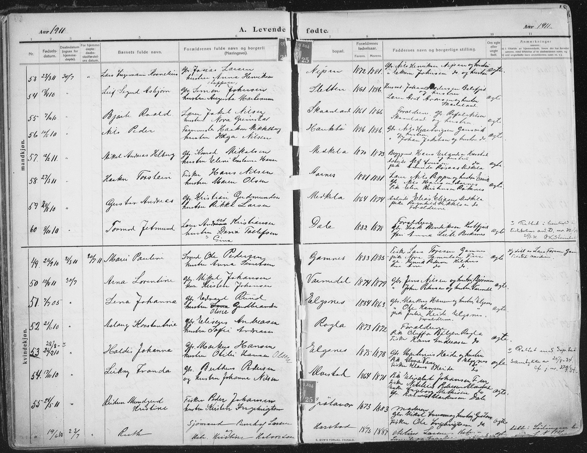 Trondenes sokneprestkontor, SATØ/S-1319/H/Ha/L0018kirke: Parish register (official) no. 18, 1909-1918, p. 47